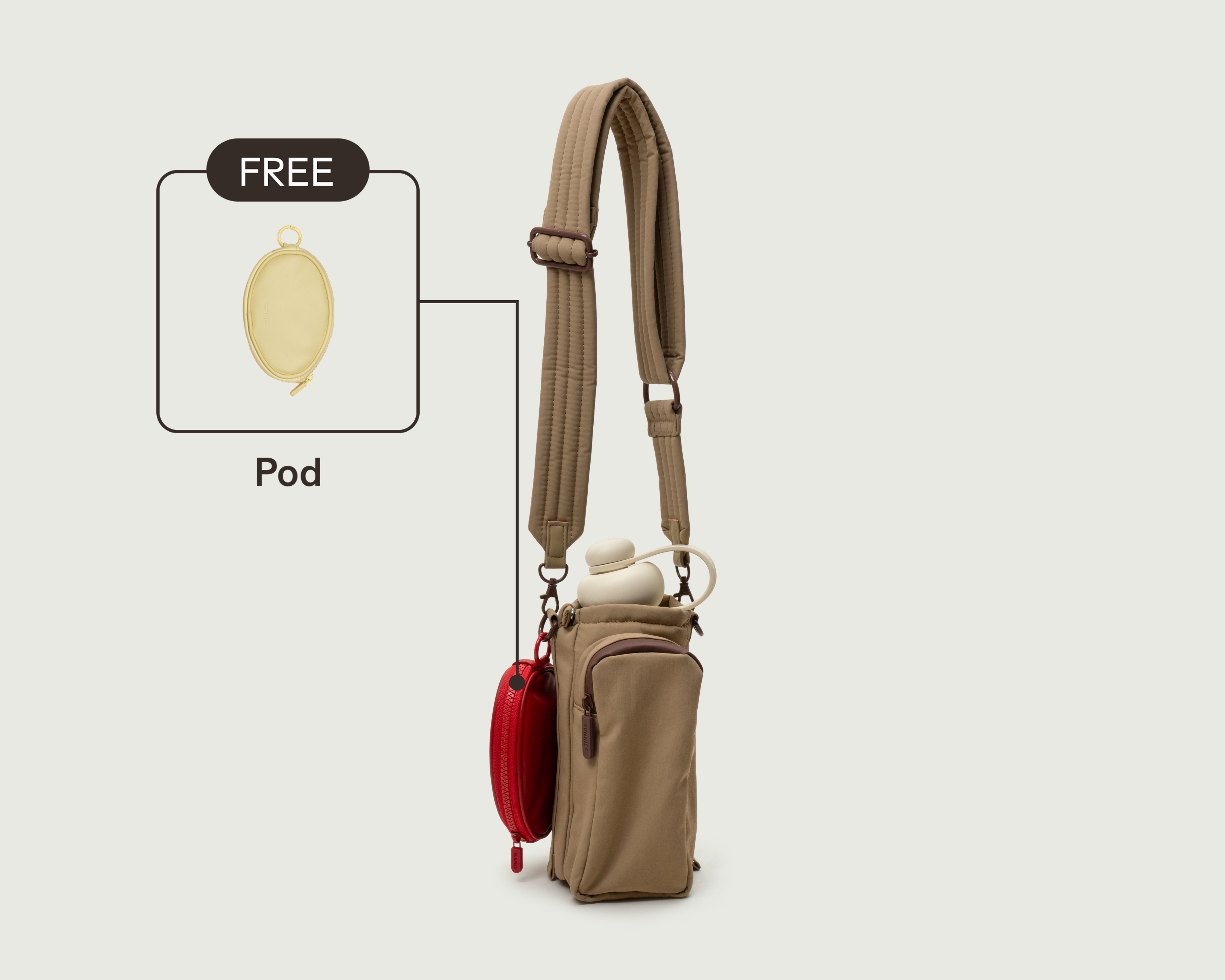 Bagel::The Flask Sling  brown  front