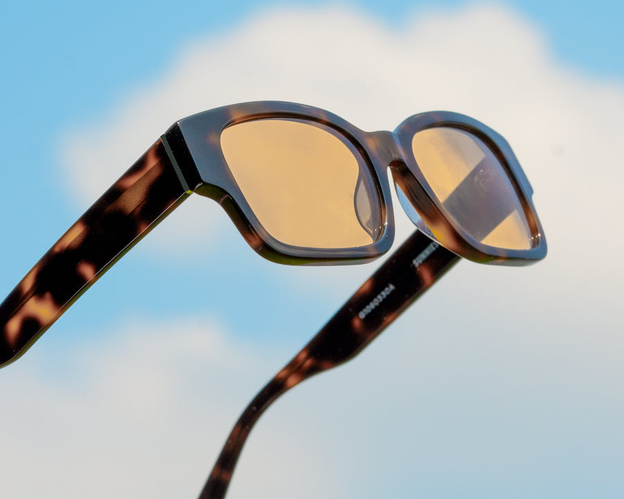 women Cal Sunglasses rectangle brown plastic