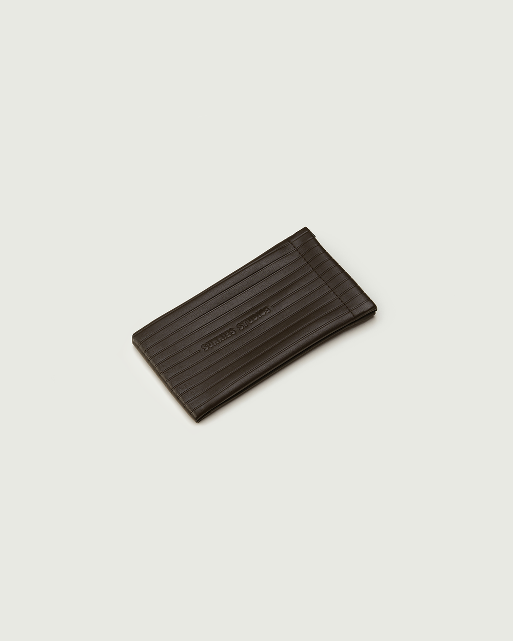 Ganache::Ribbed Sac Eyewear case brown  front diagonal