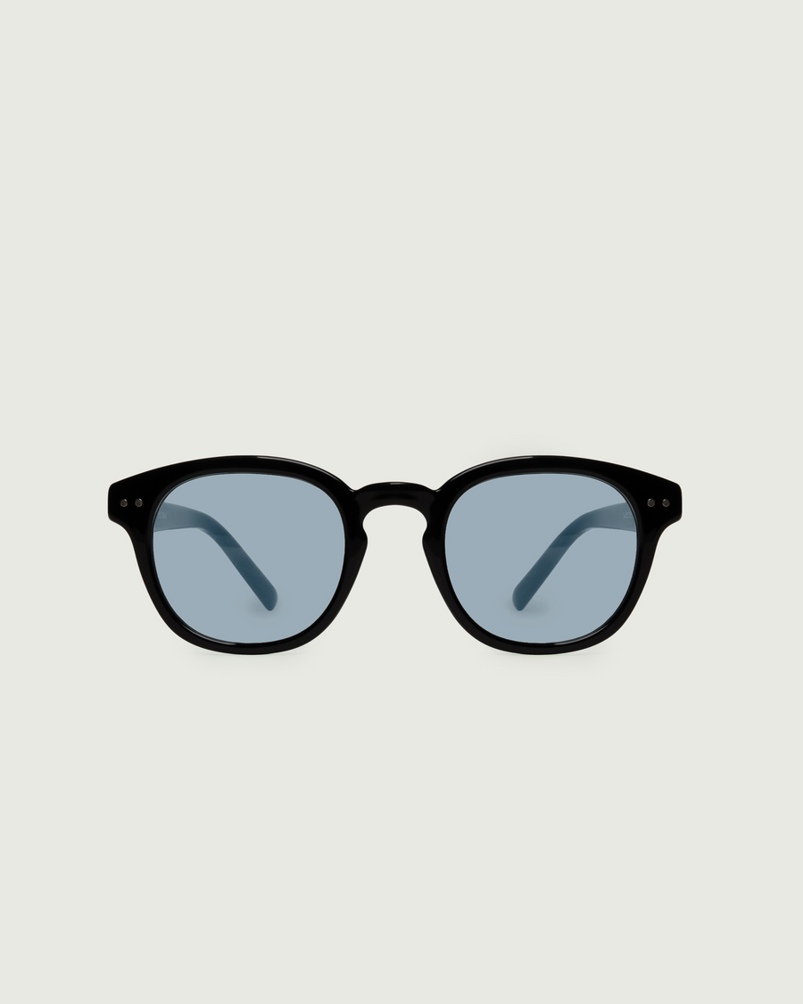 Hugh Sunglasses Round Black metal front