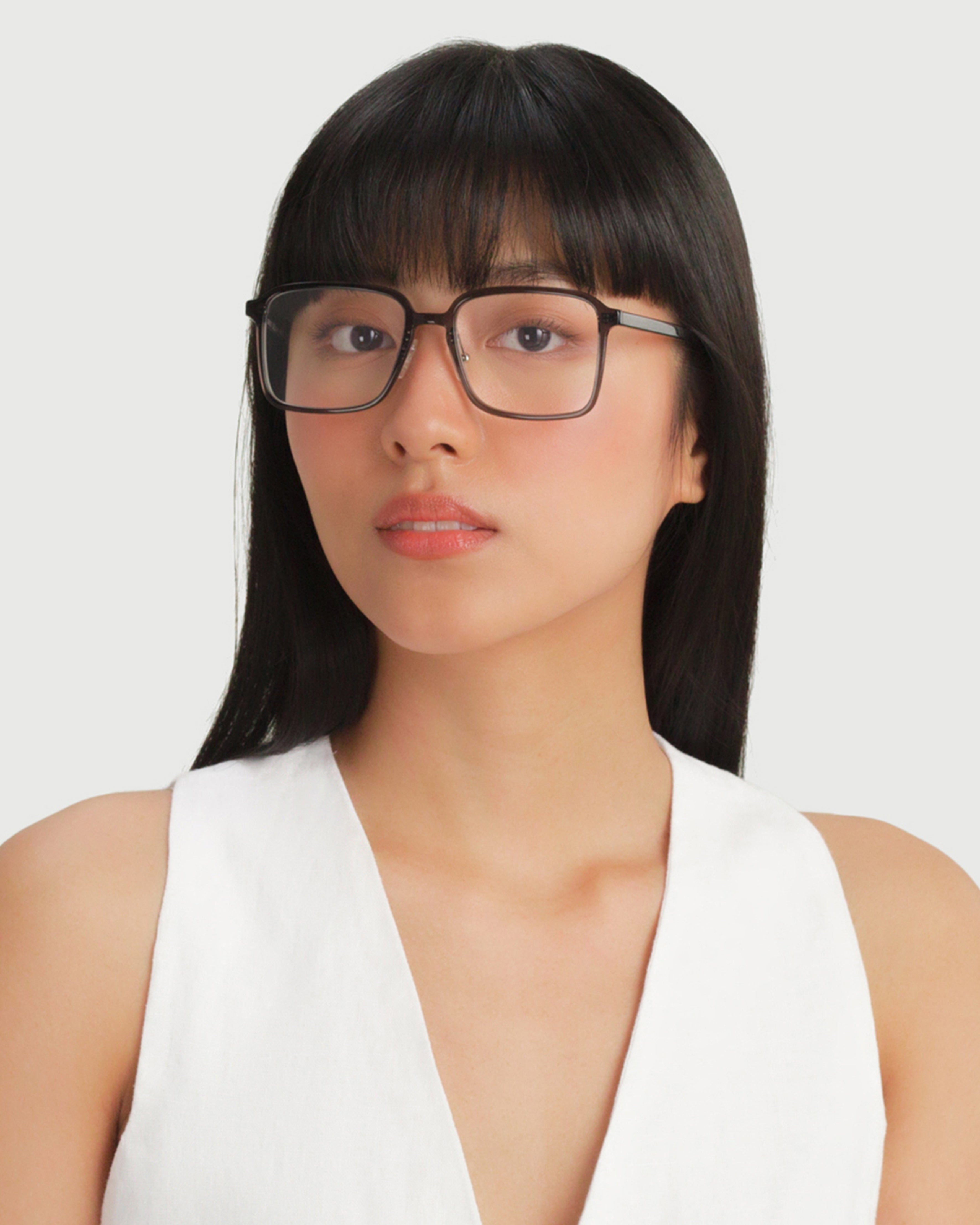 women Dex+ Eyeglasses square black acetate