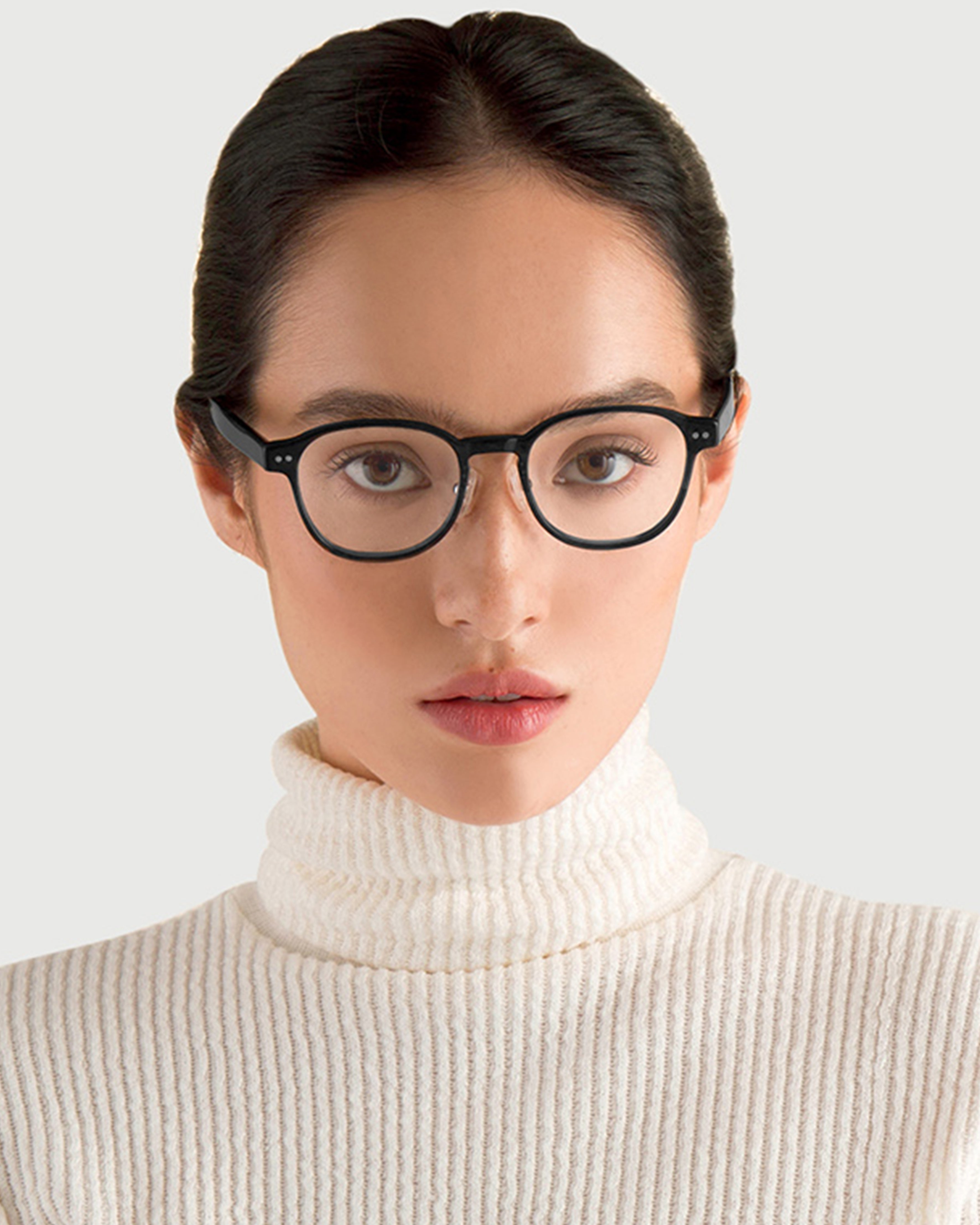 women Jensen Eyeglasses square black plastic