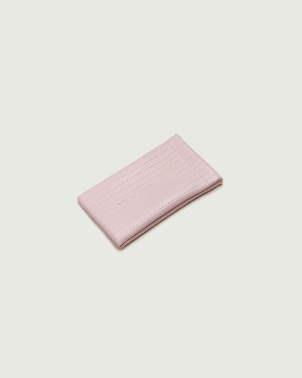 Lychee::Ribbed Sac Eyewear case pink  front diagonal
