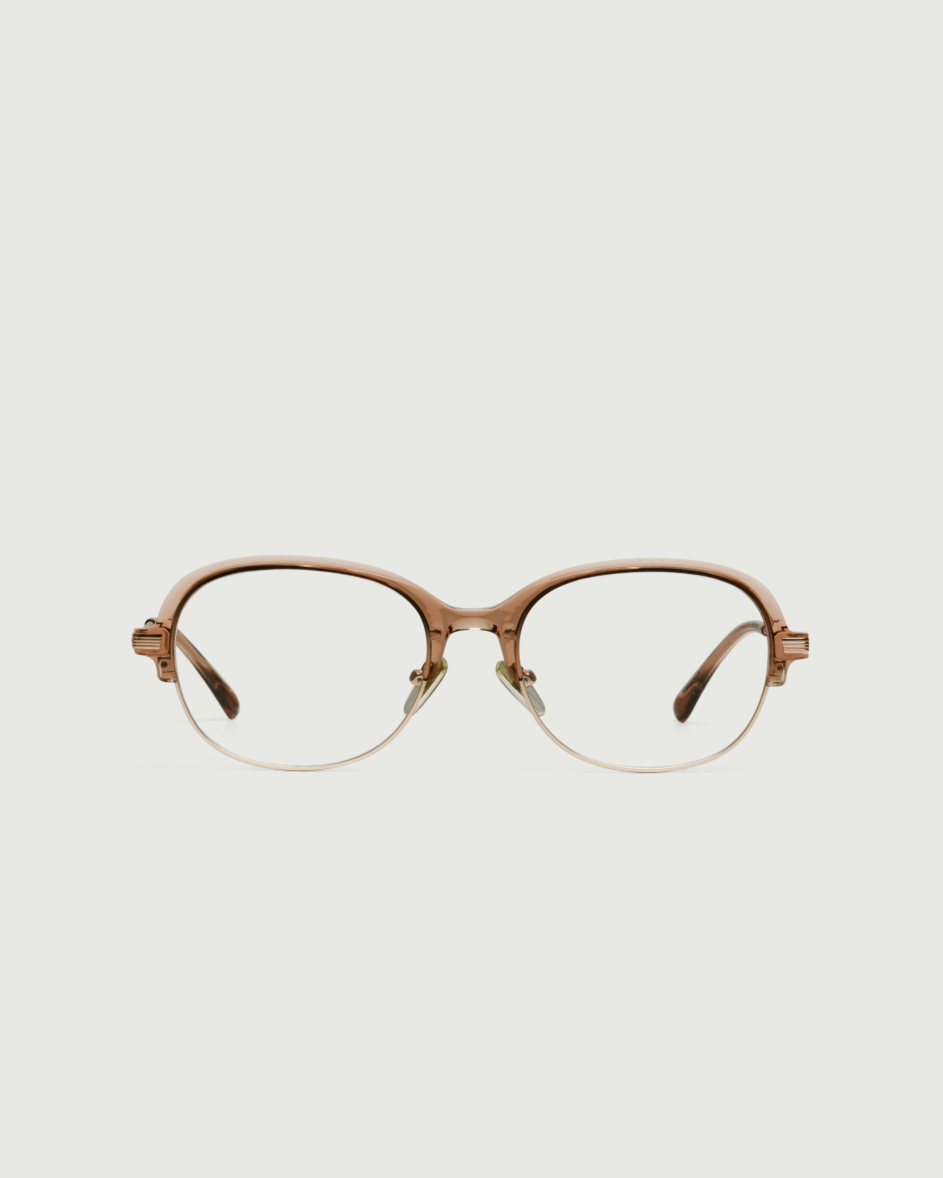Barley::Penelope Eyeglasses Round Brown castor seed front