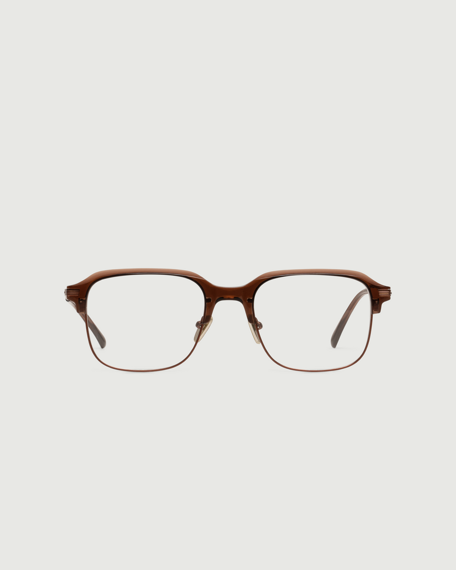 Sadie Eyeglasses Square Brown castor seed front