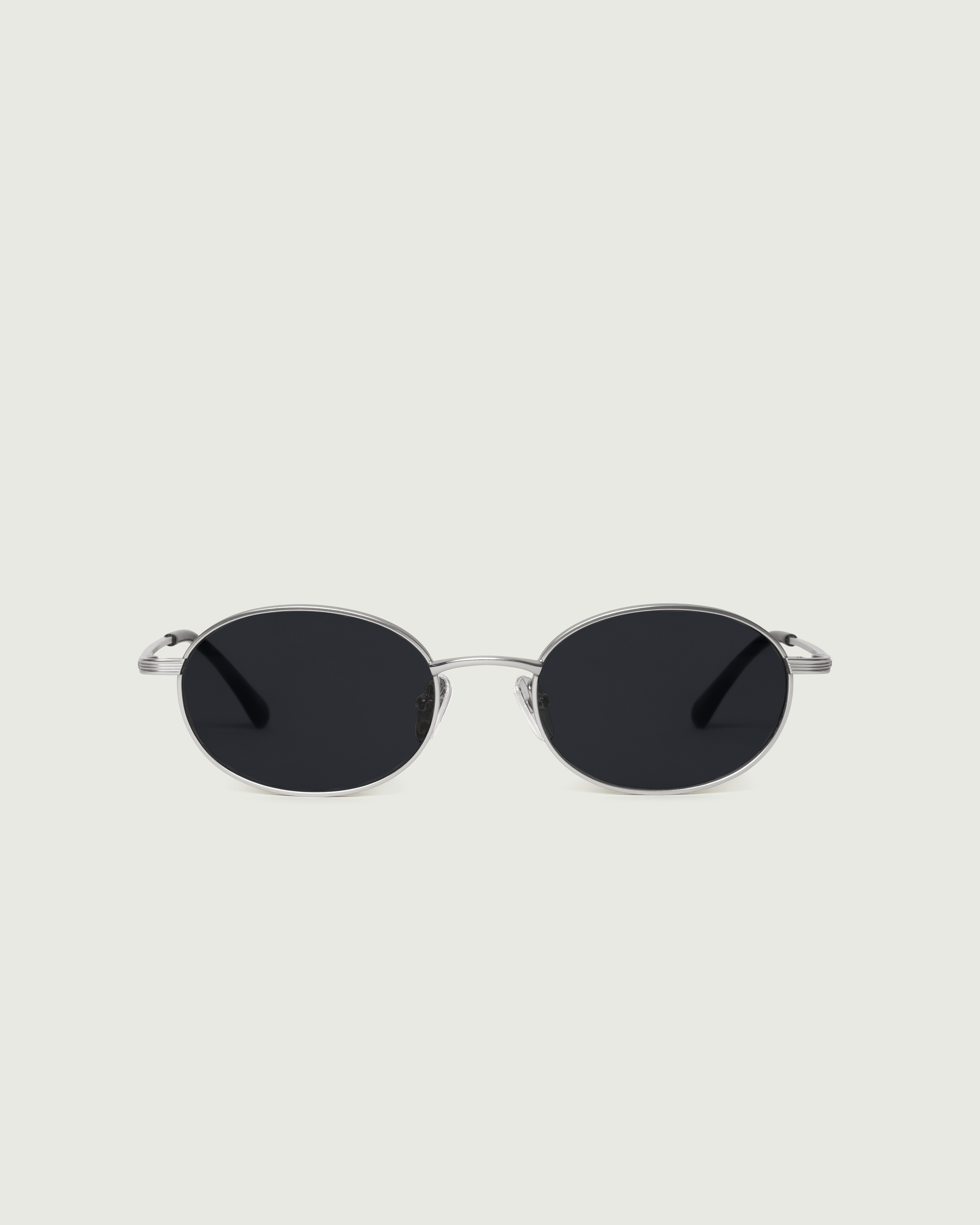Chrome Polarized::Sloane Sunglasses Oval Black metal front