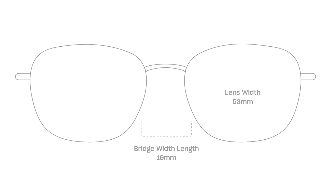 measurement::lens width Roosevelt Wide Eyeglasses square metal