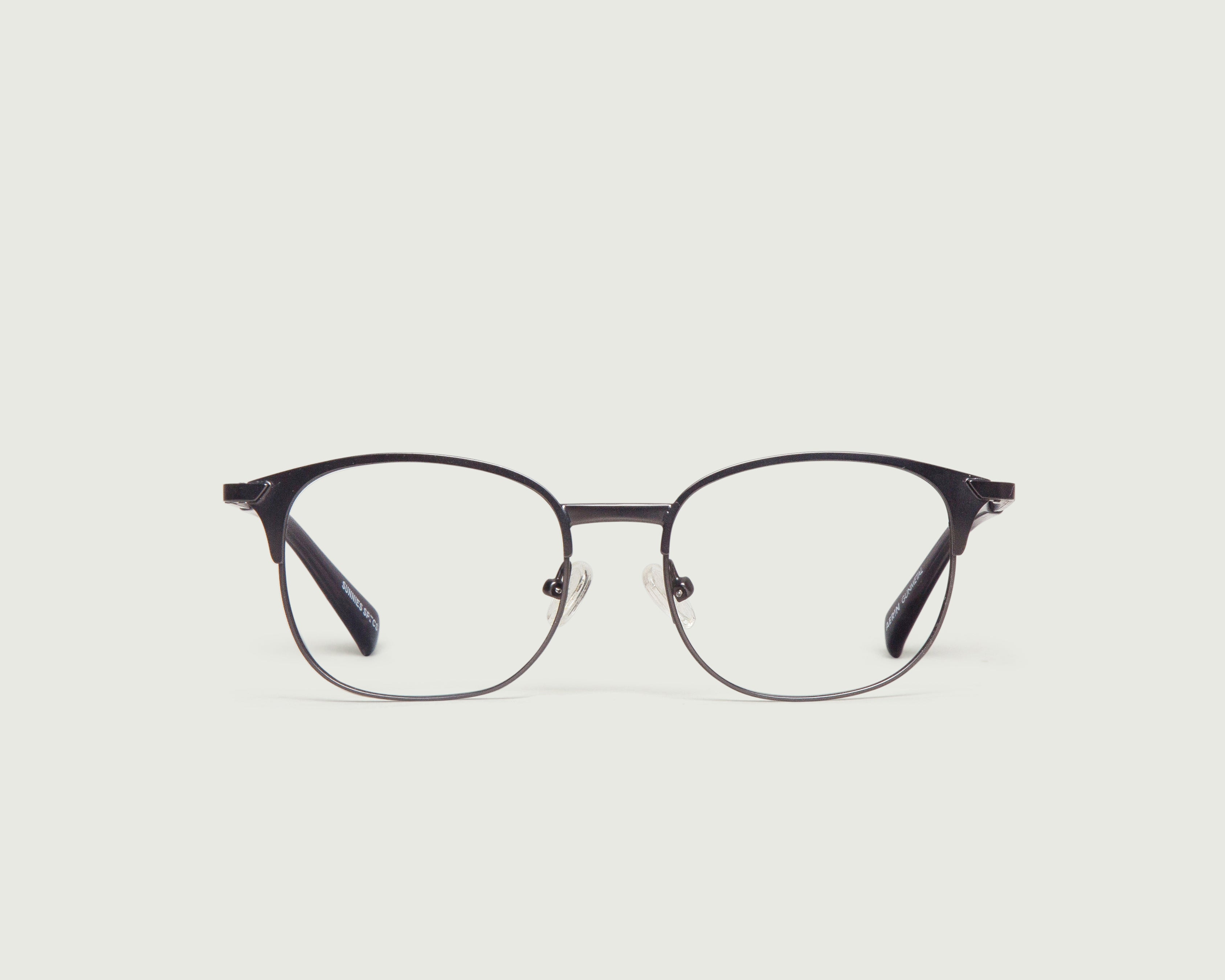 Gunmetal::Aerin Eyeglasses cat eye gray metal front