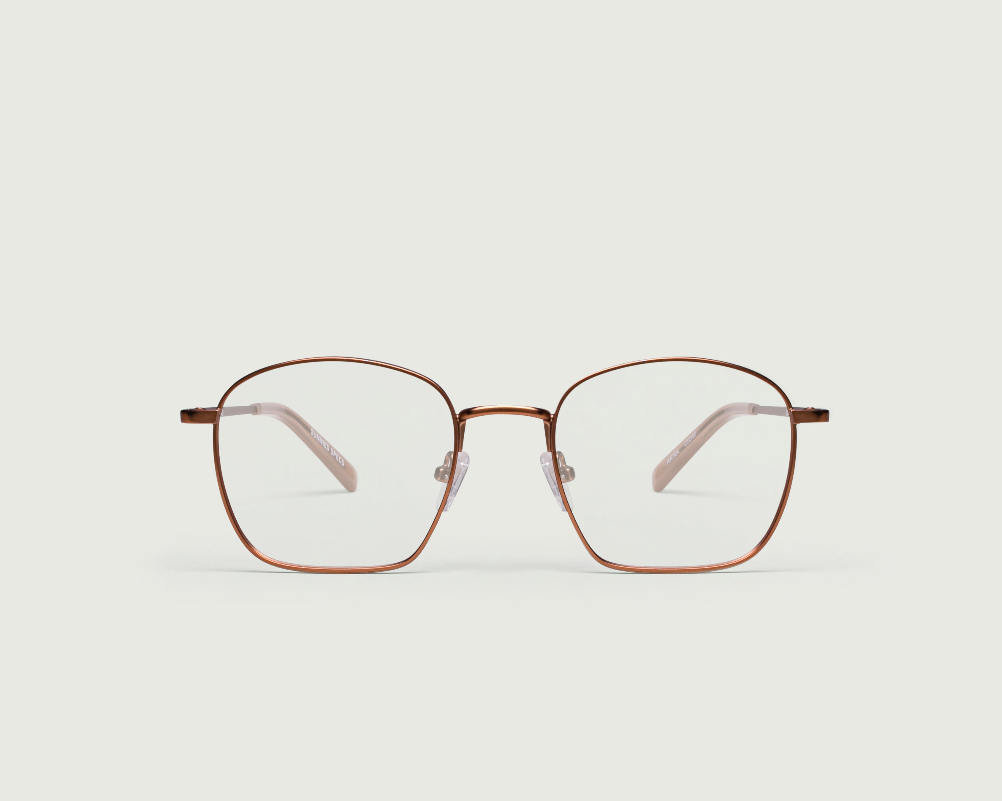 Cedar::Akira FrontCedar::Akira Eyeglasses square brown metal front