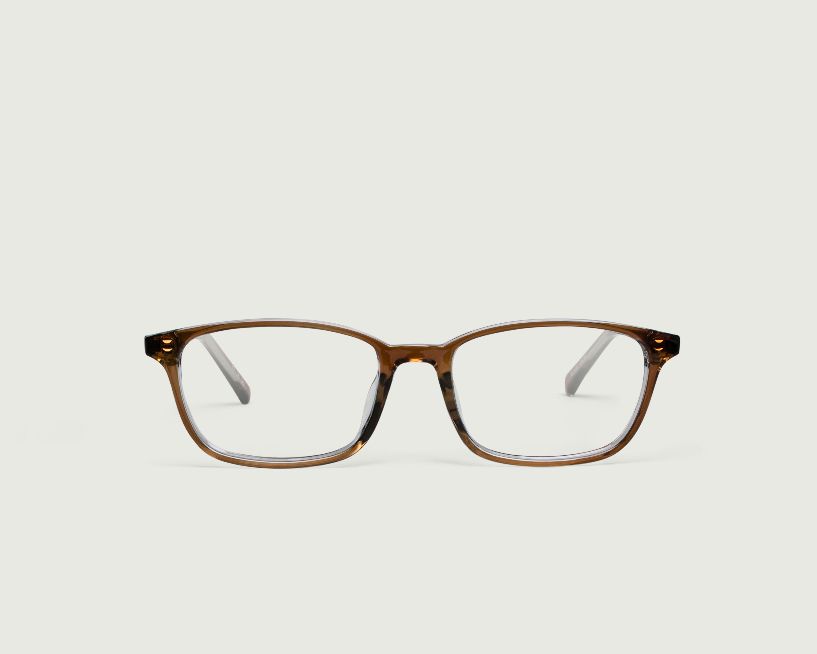 Amber Brown::Neal Eyeglasses rectangle brown plastic front