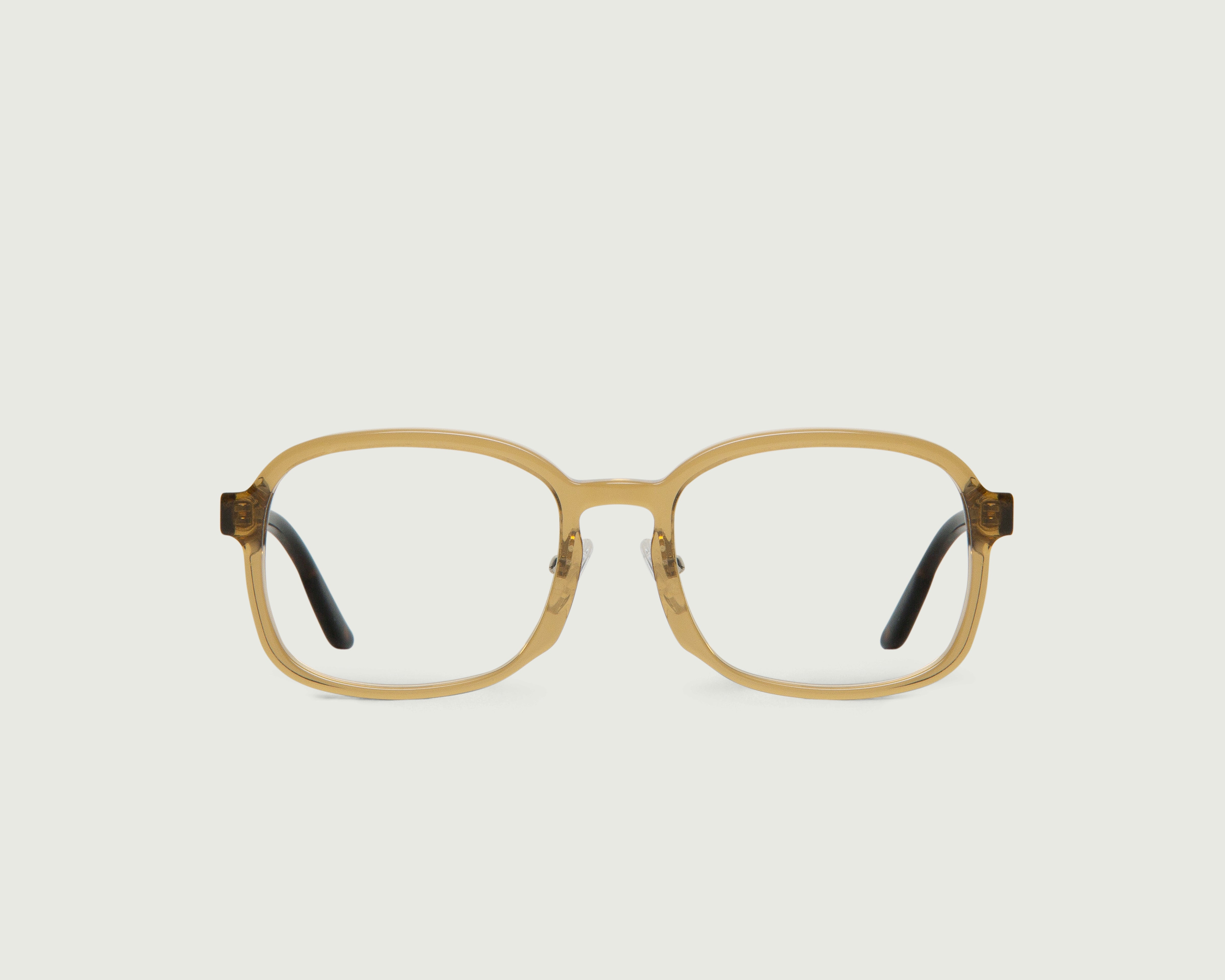 Amber Tort::Shiro+ Eyeglasses square yellow plastic front