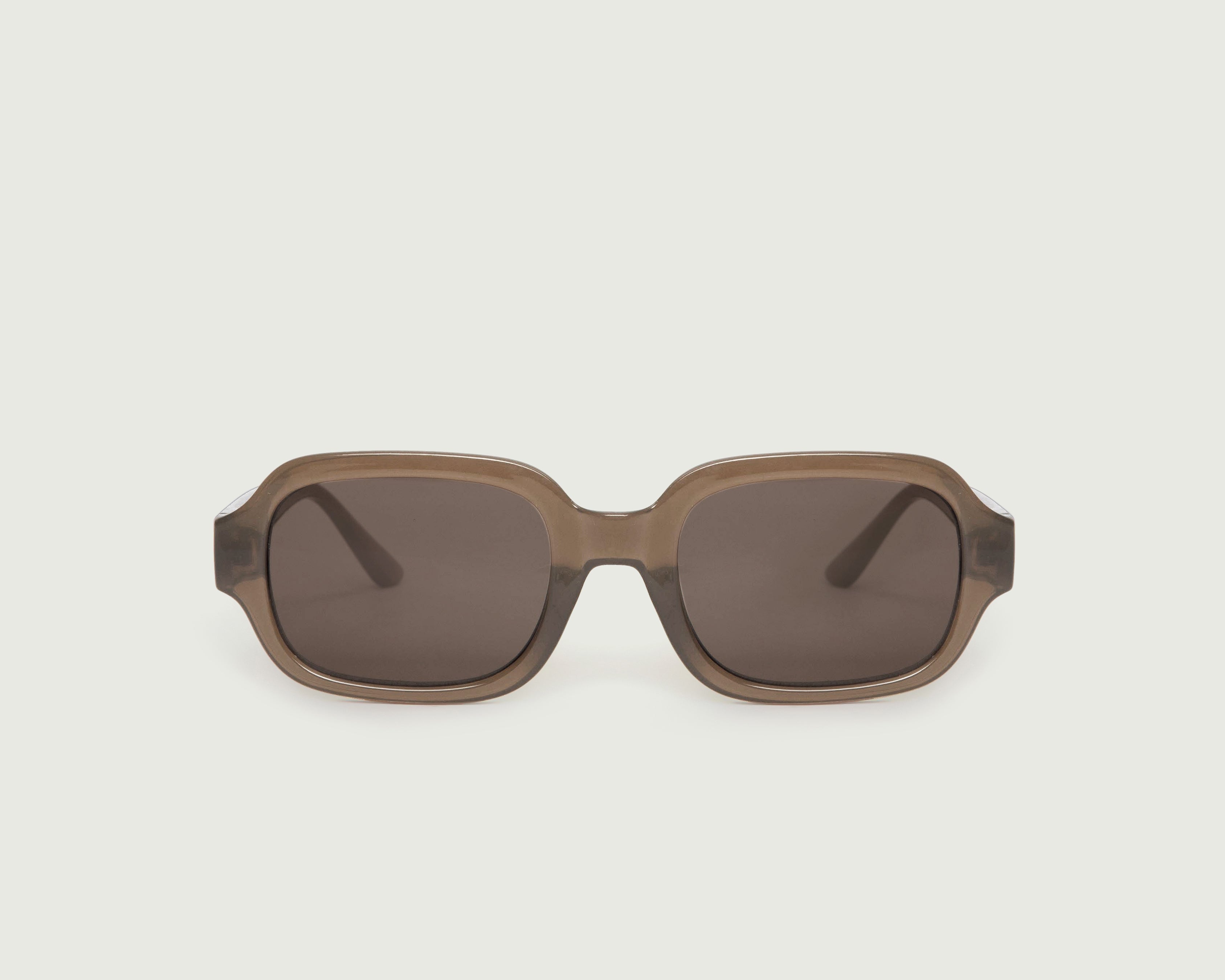 Taupe::Bobbi Sunglasses square brown recycled polyester front