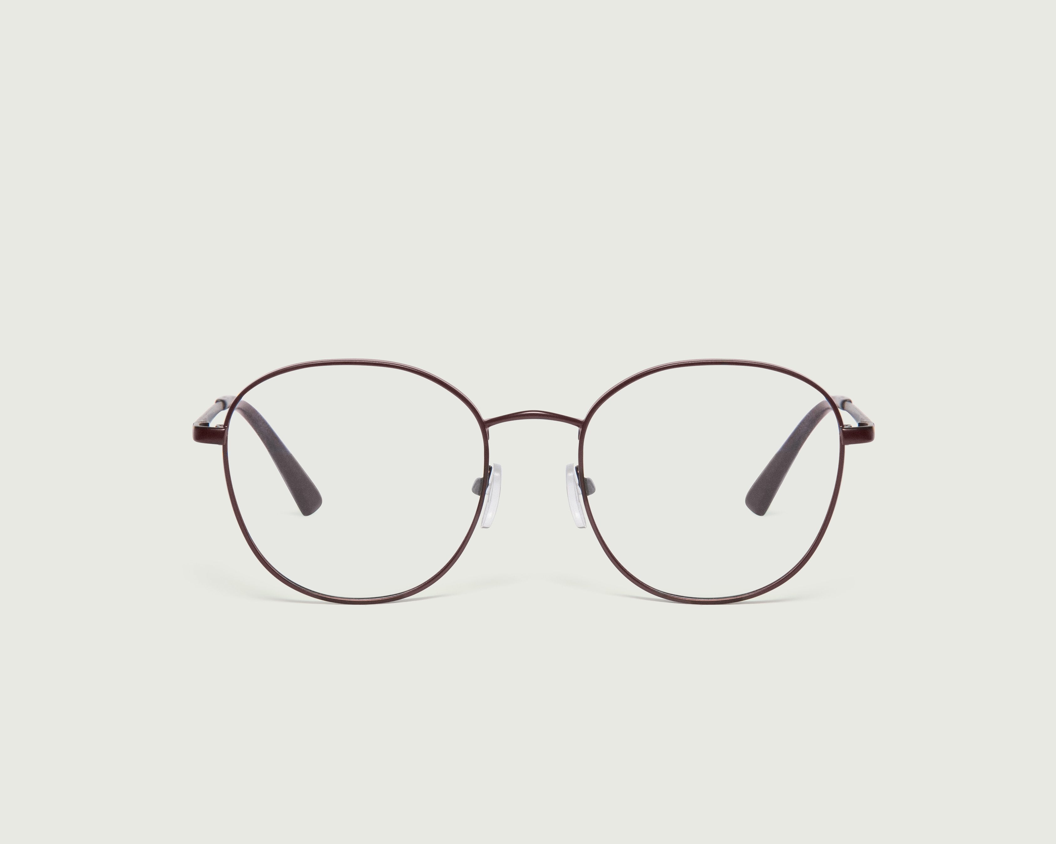 Bronze::Abbot Eyeglasses round brown metal front