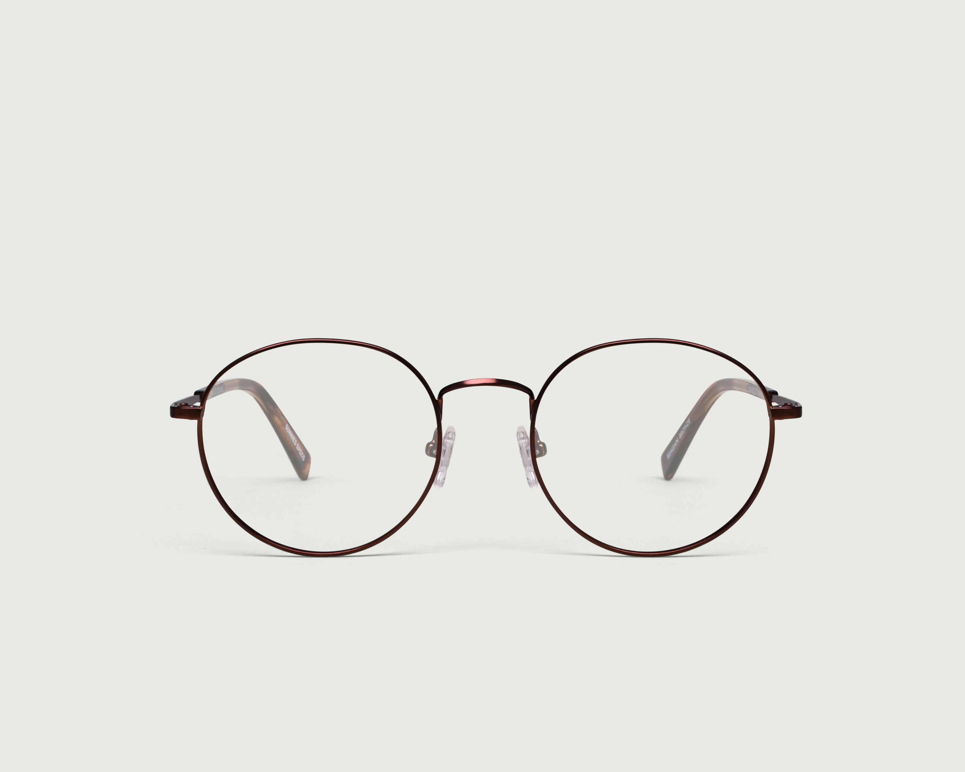 Bronze::Reagan Eyeglasses round brown metal front