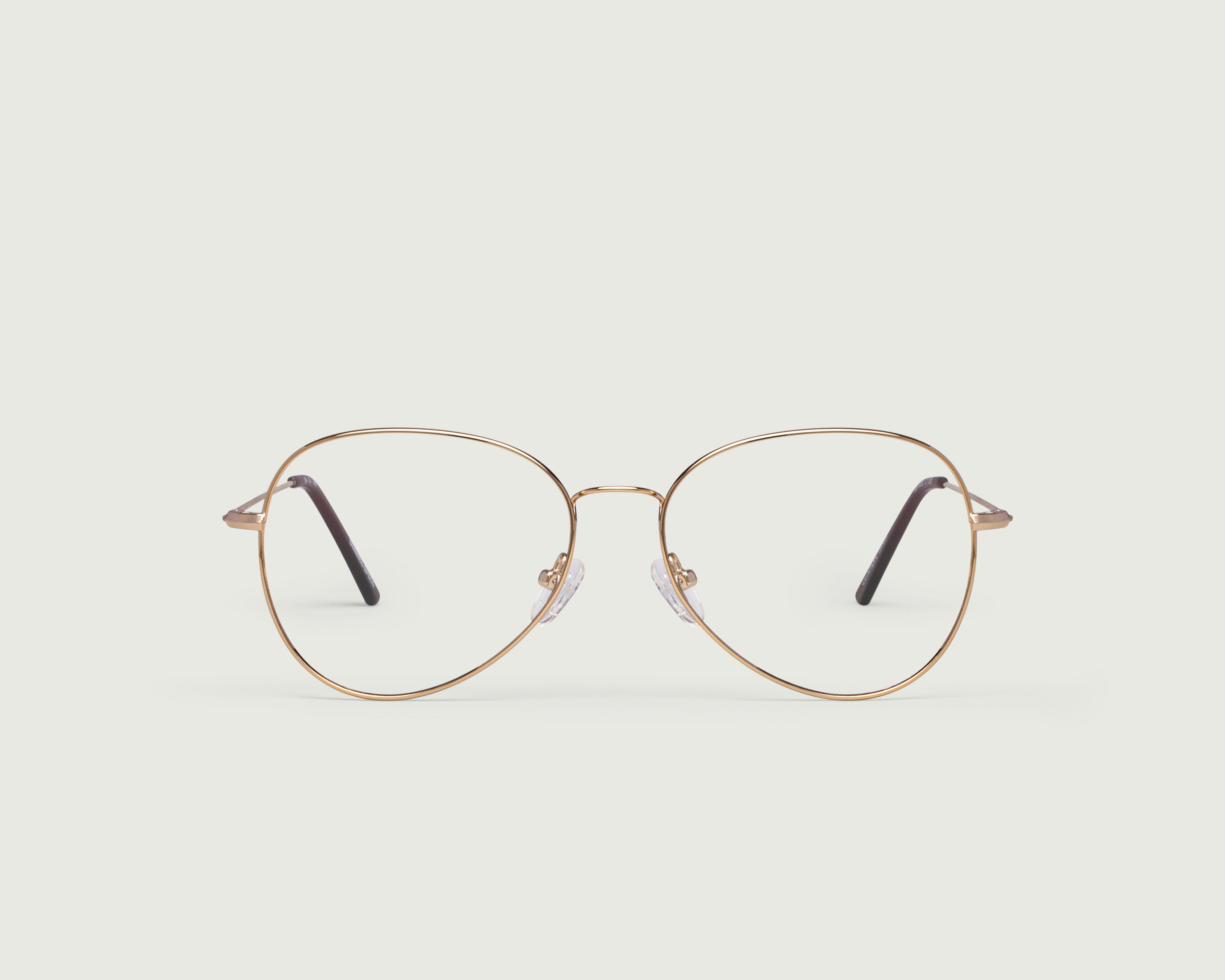 Gold::Clinton Eyeglasses pilot gold metal front