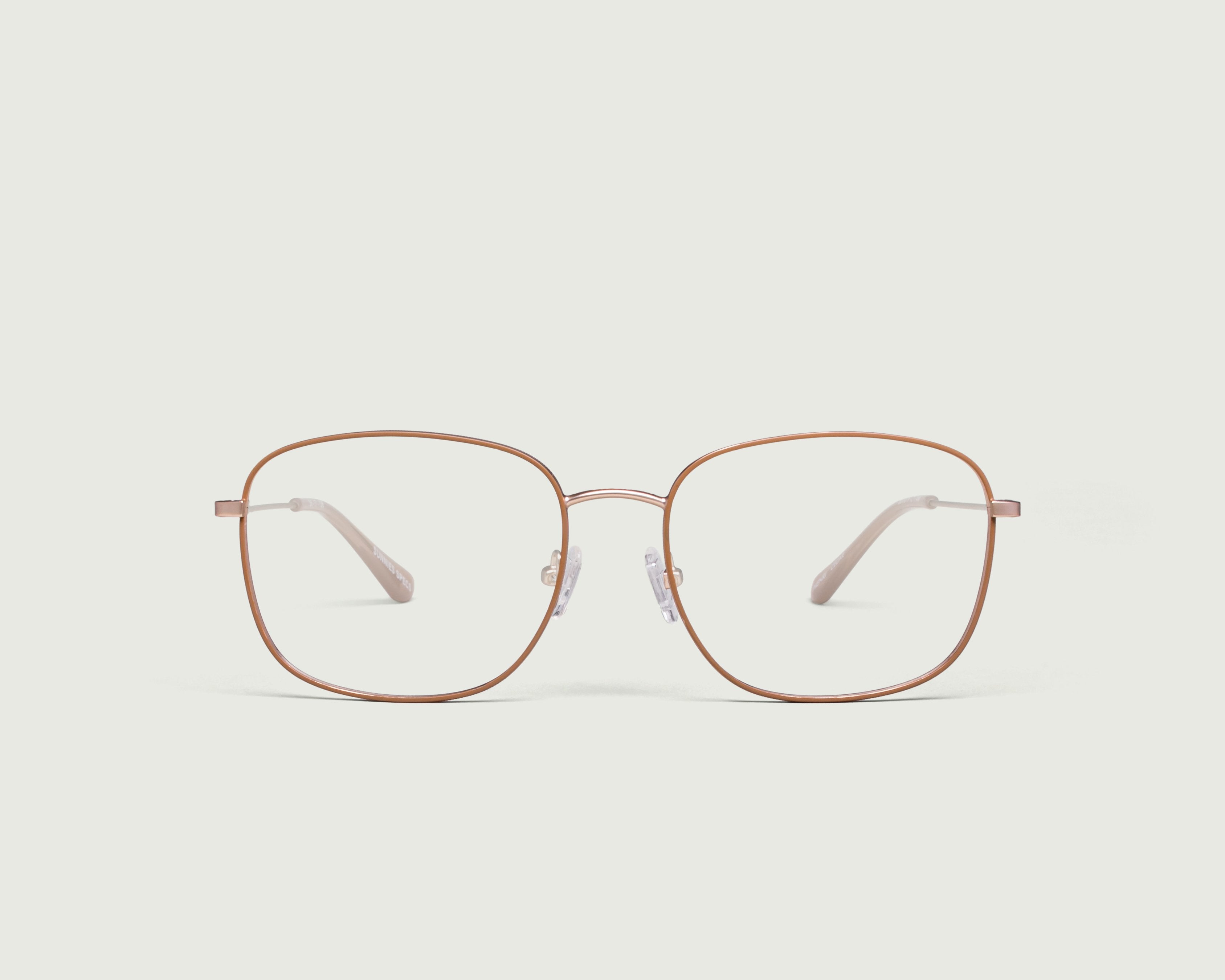 Cedar::Henri Eyeglasses square brown metal front