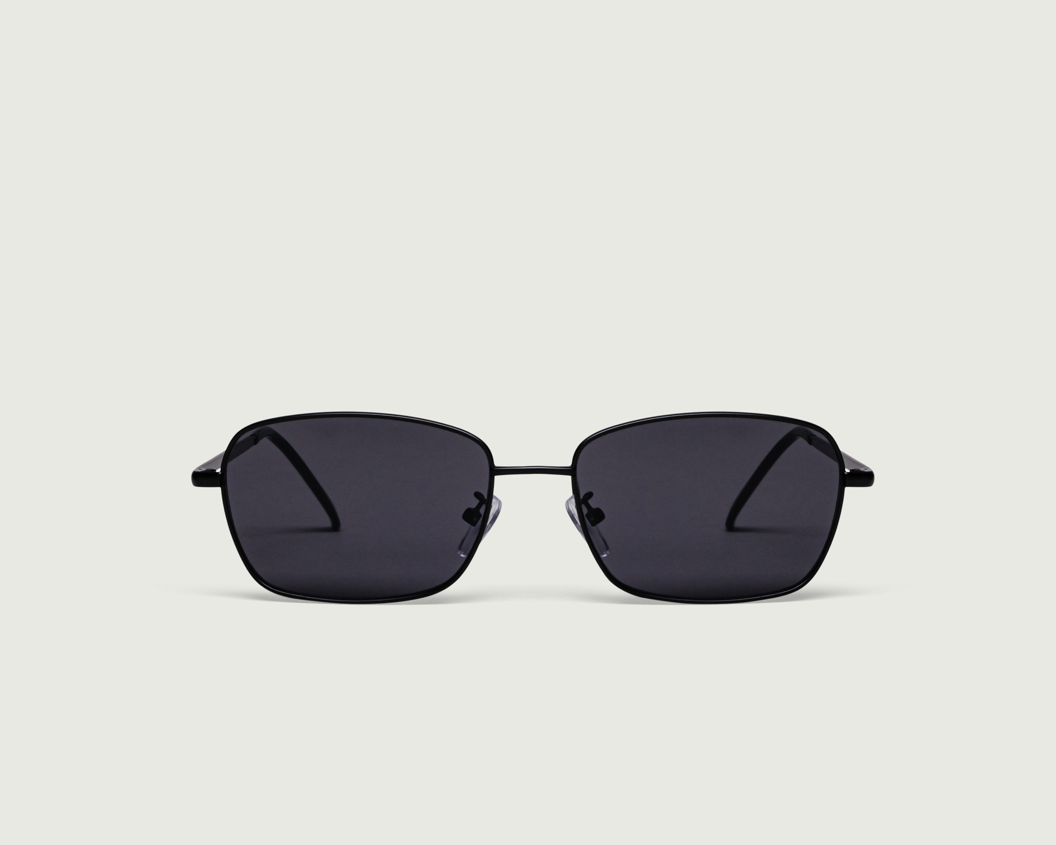 Charcoal::Emman Sunglasses rectangle black metal front