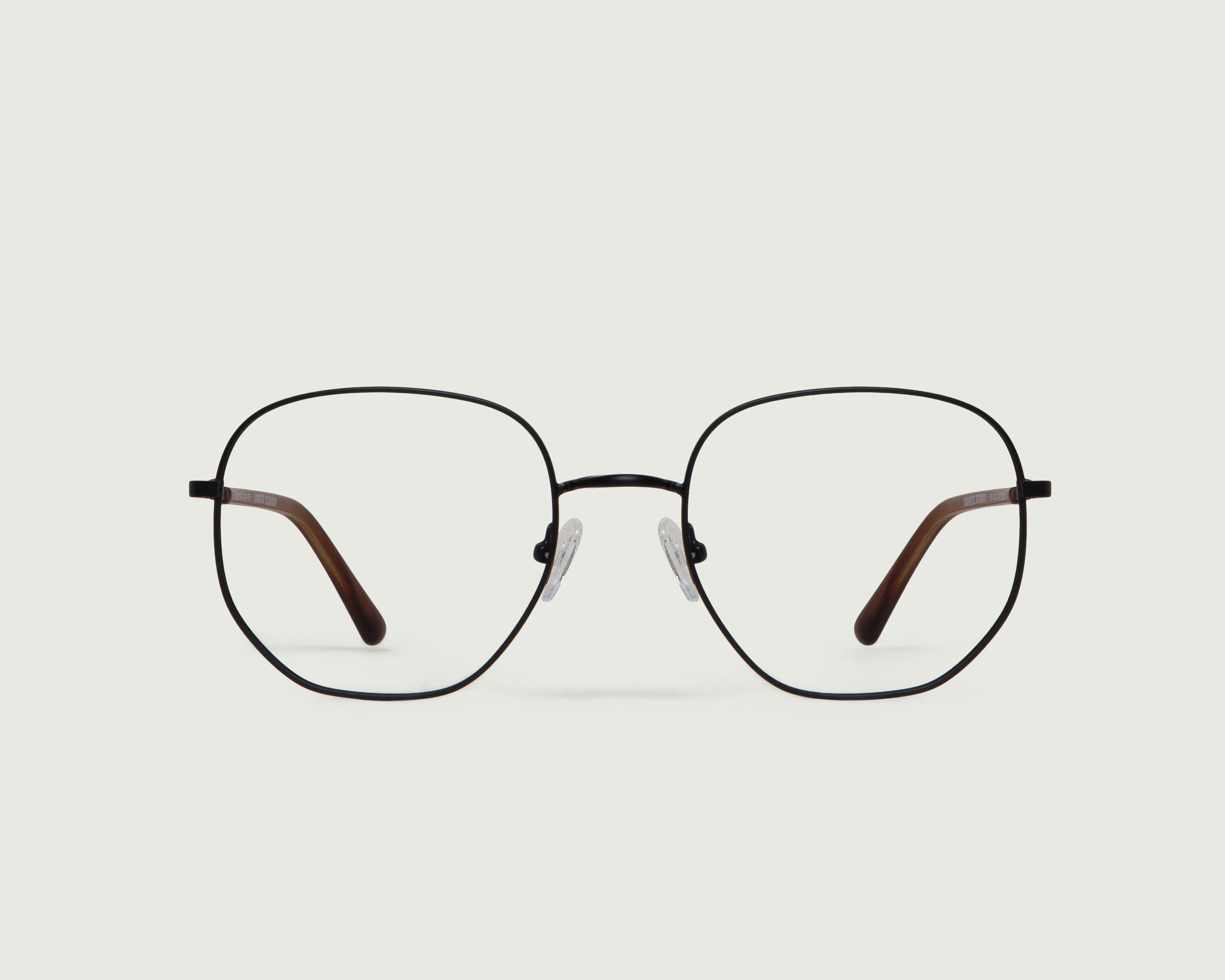Charcoal::Marcel+ Wide Eyeglasses square black metal front