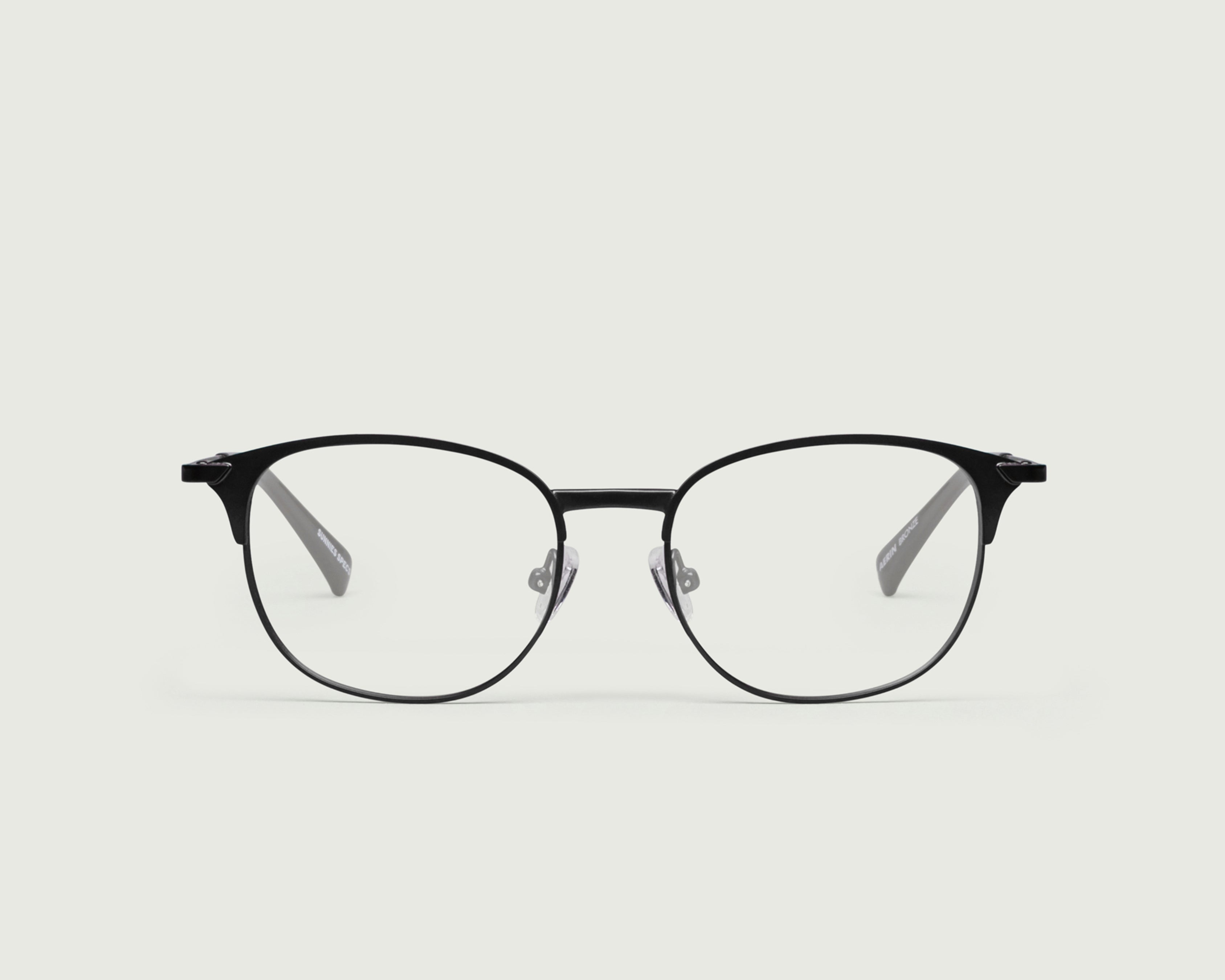 Charcoal::Aerin Eyeglasses cat eye black metal front