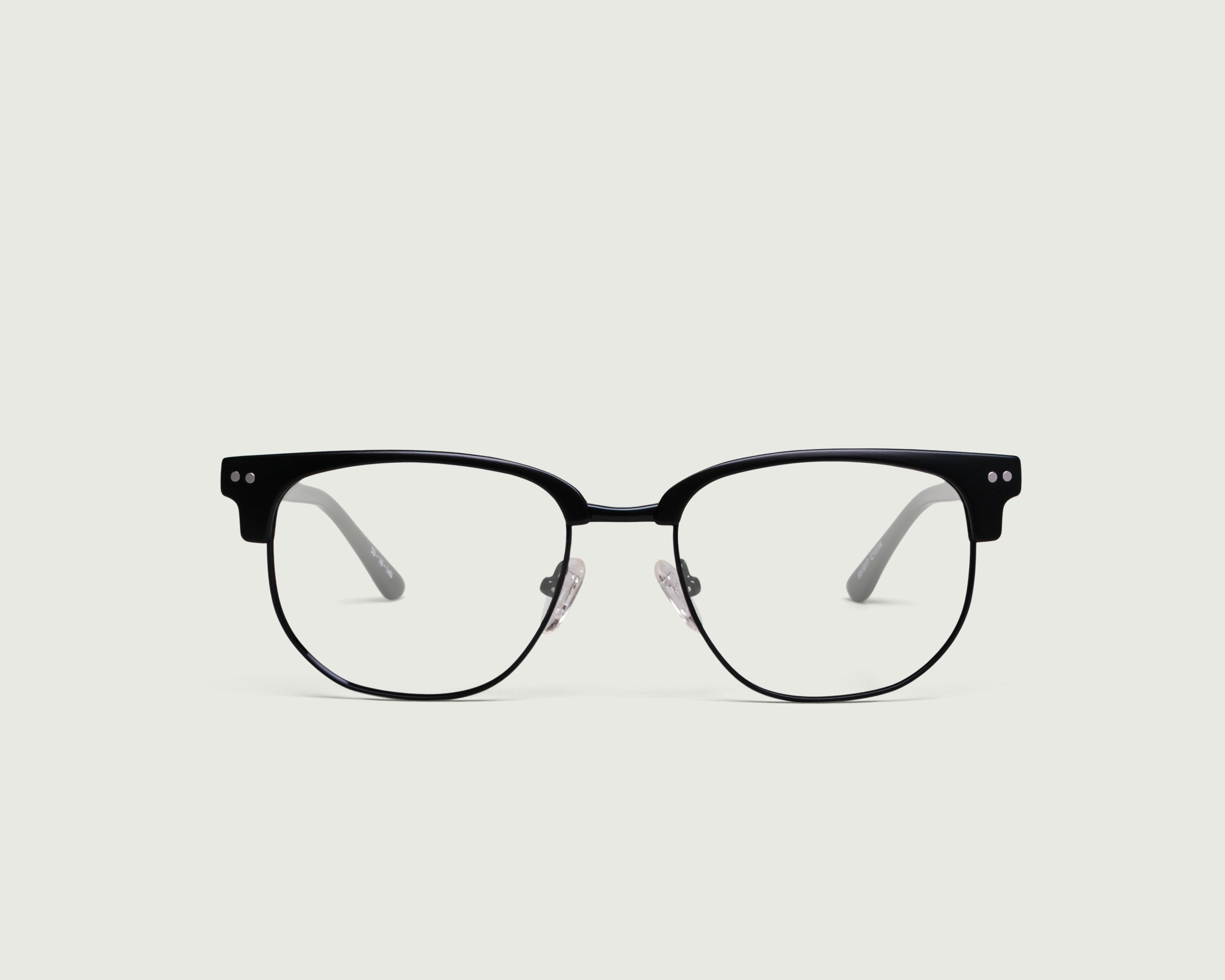 Charcoal::Madison Eyeglasses browline black plastic front