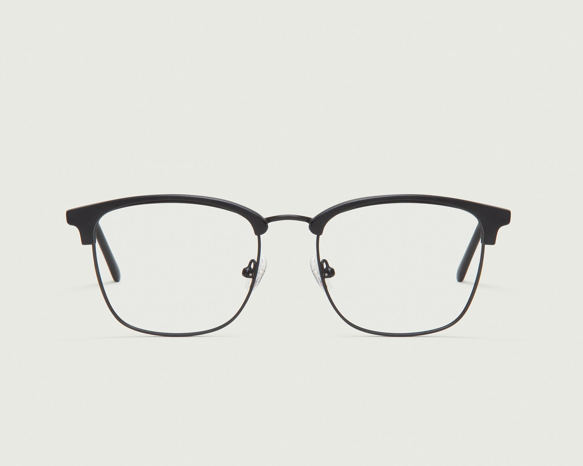 Charcoal::Nash Eyeglasses browline black plastic front