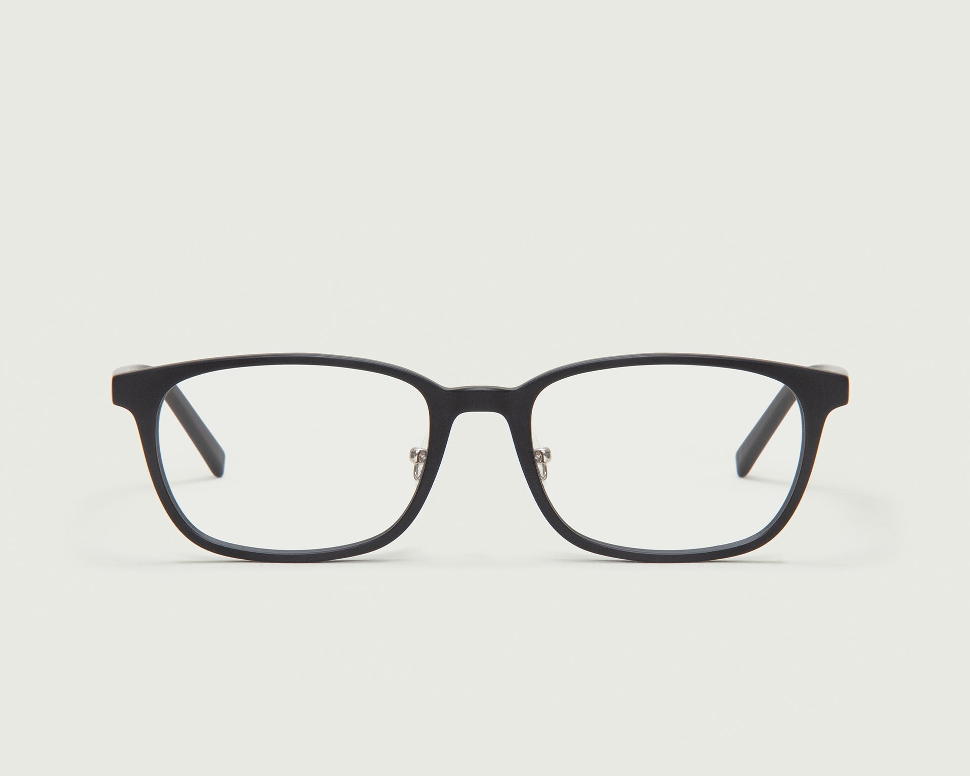 Charcoal::Neal Wide Eyeglasses rectangle black acetate front