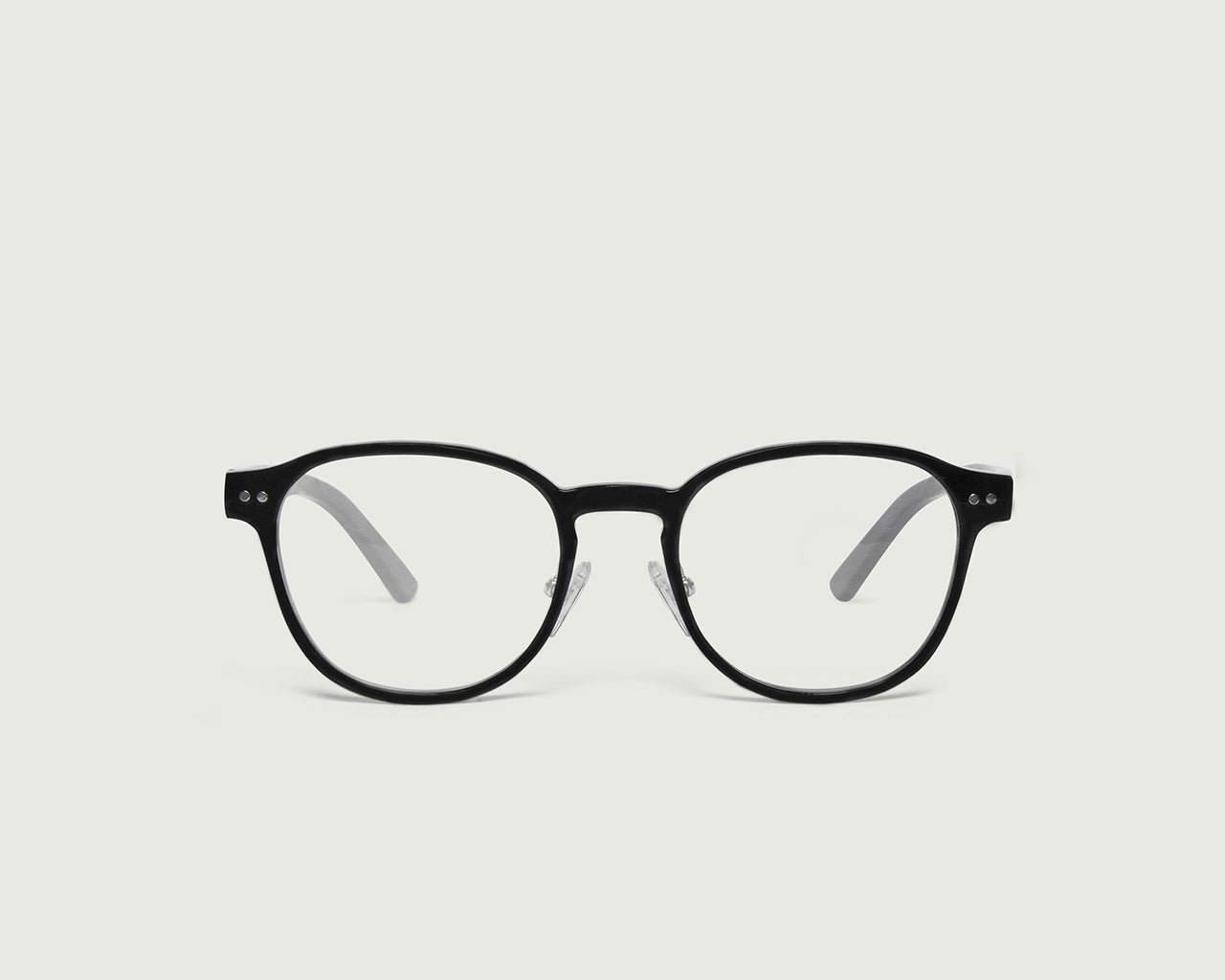 Charcoal::Orman Eyeglasses square black plastic front 