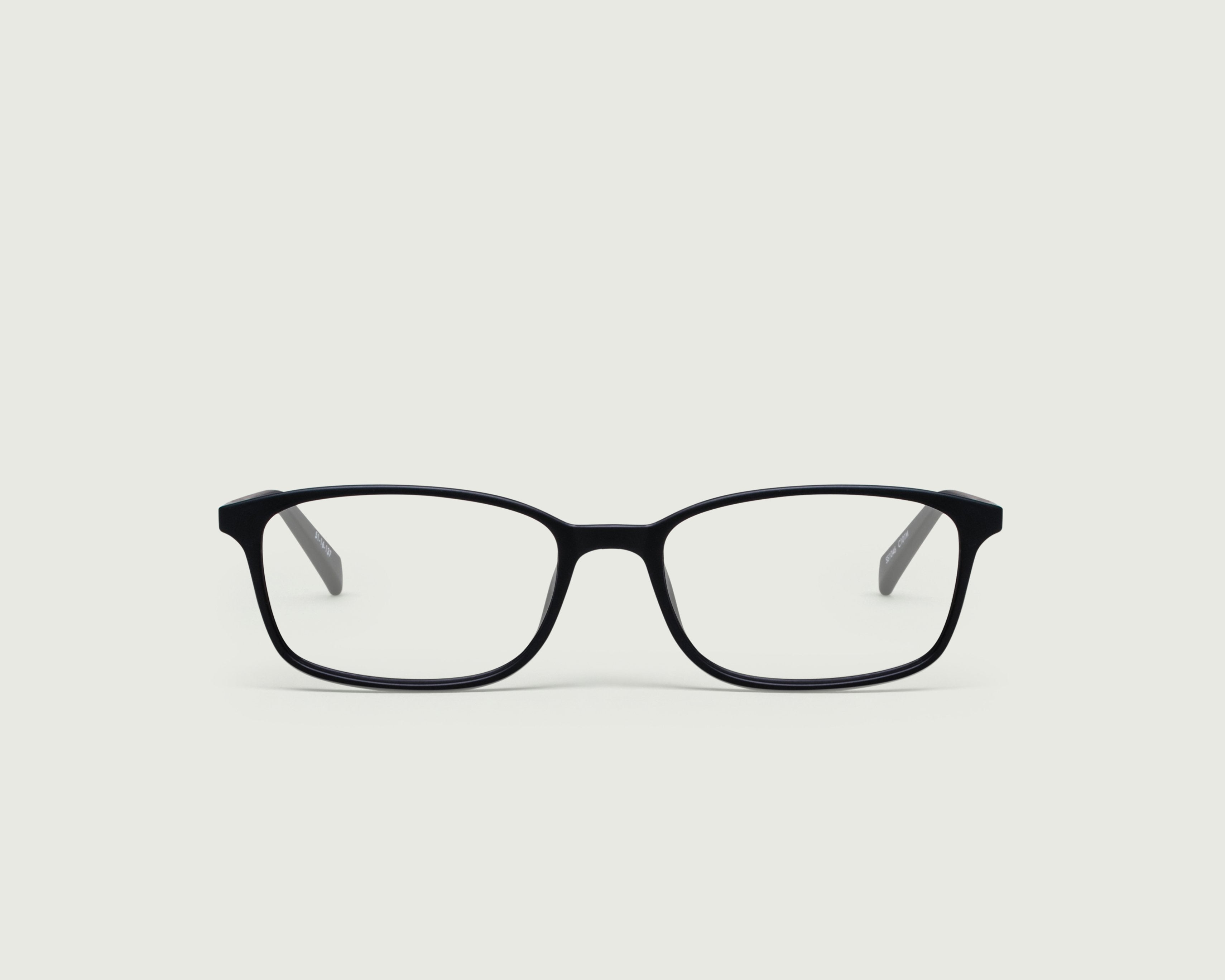Charcoal::Arlo Eyeglasses rectangle black plastic front