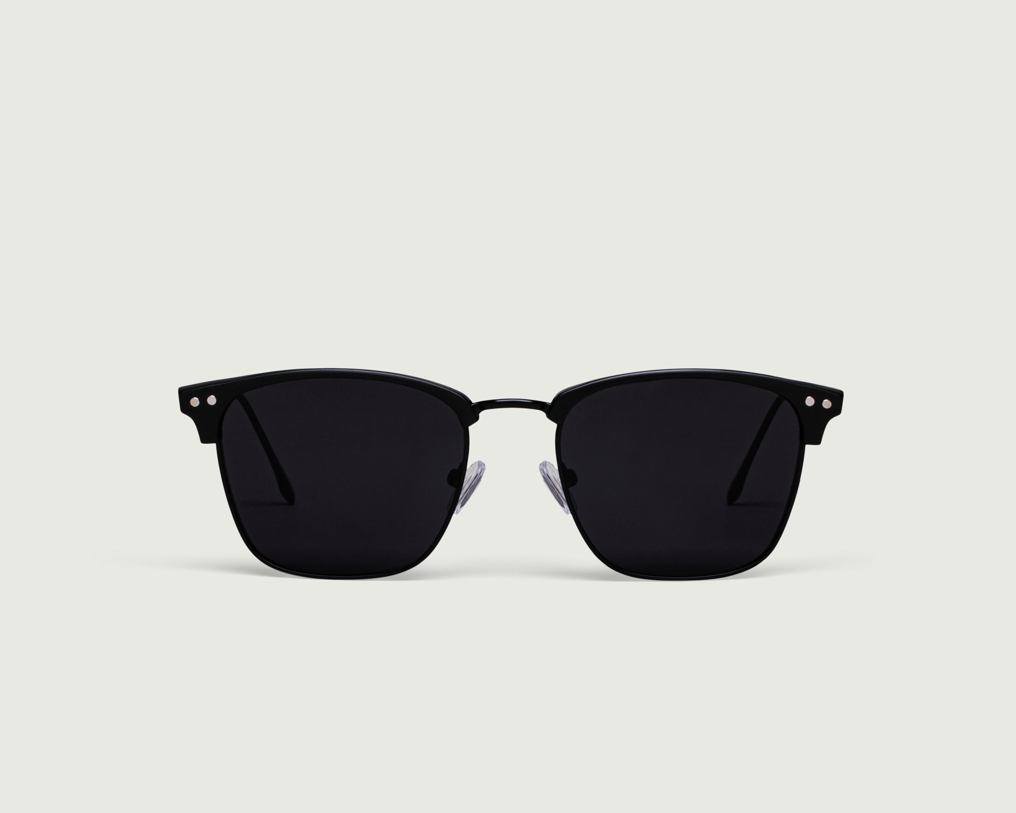 Charcoal::Bastian Sunglasses browline black metal plastic front
