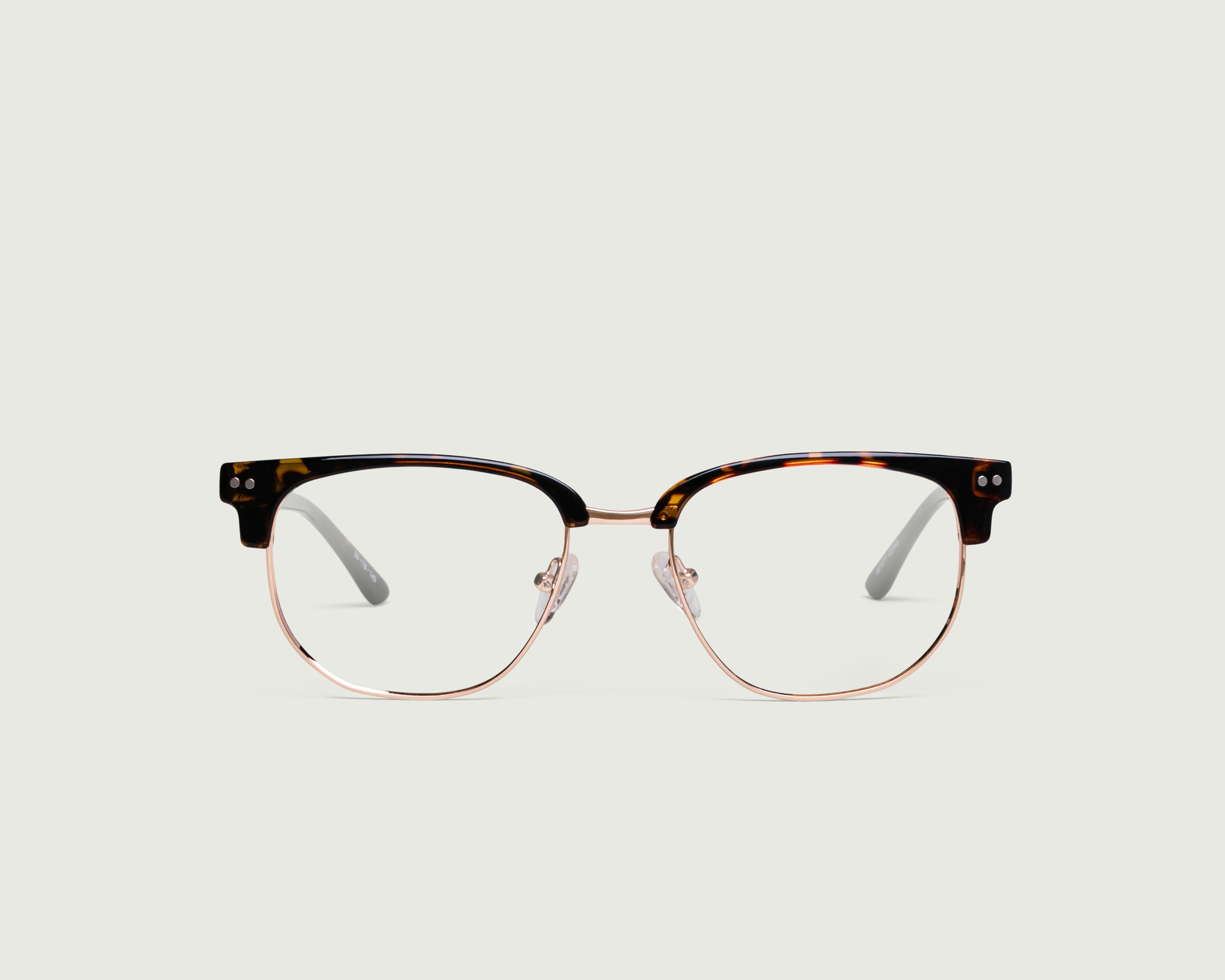 Dark Tort::Madison Eyeglasses browline tort plastic front