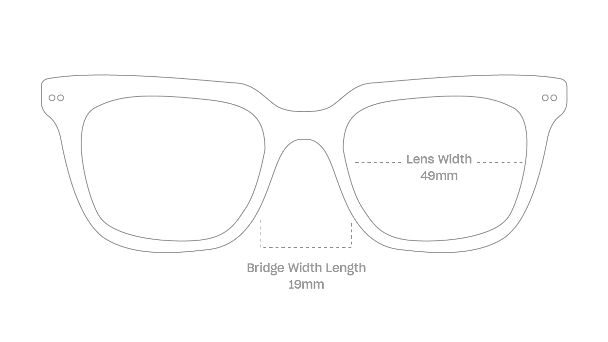 measurement::lens width Crispin Eyeglasses square acetate