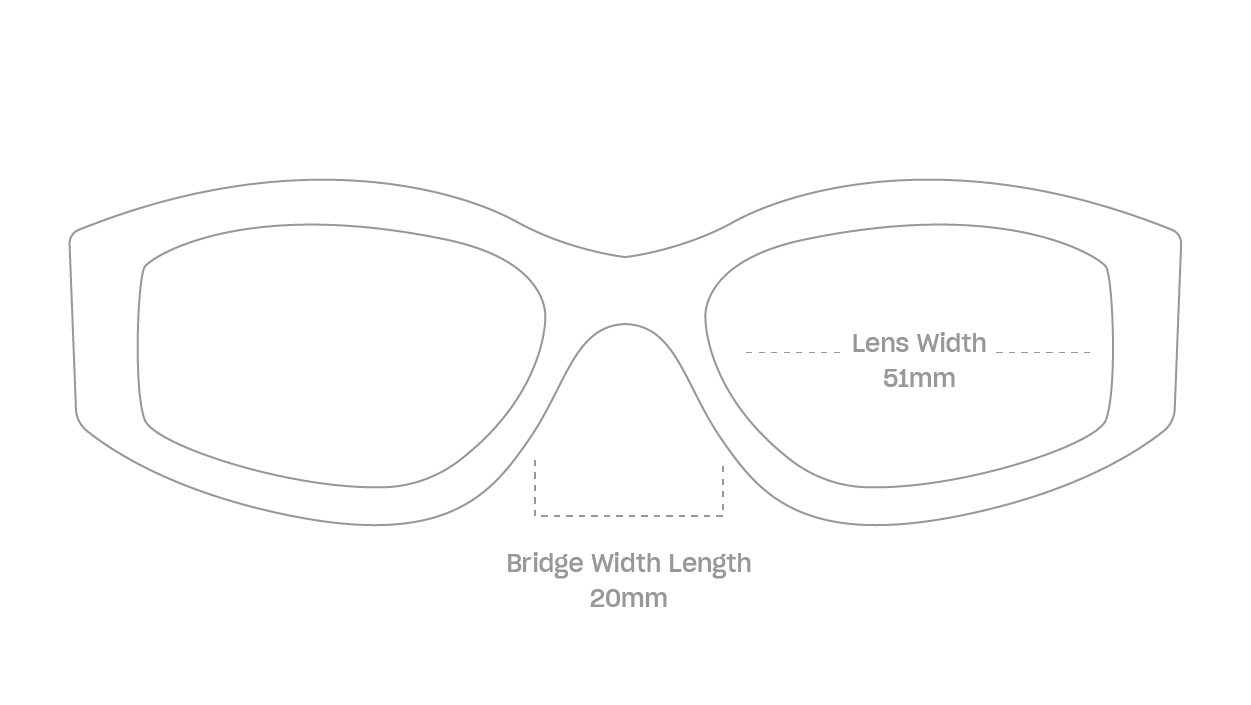 measurement::lens width Nori Sunglasses cat eye bioacetate