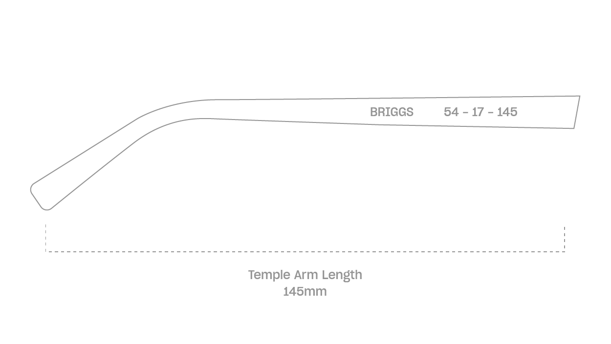 measurement::arm length Briggs Eyeglasses square acetate