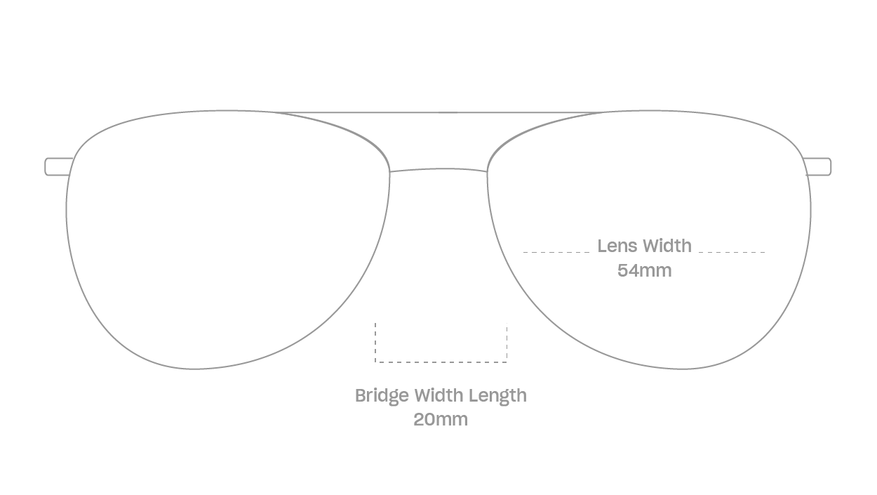 measurement::lens width Dev Anti-Radiation Glasses pilot recycled polyester