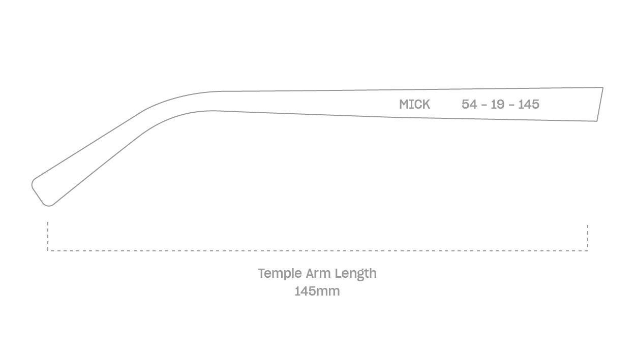measurement::arm length Mick Eyeglasses square plastic