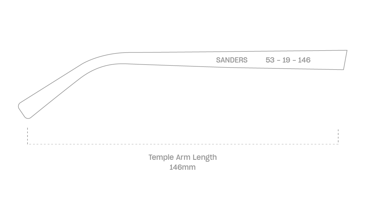 measurement::arm length Sanders Eyeglasses rectangle metal