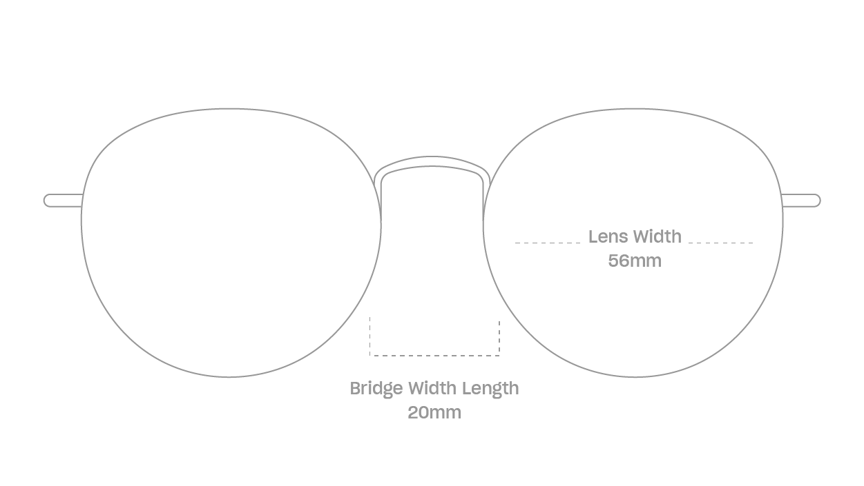 measurement::lens width Reagan Wide Eyeglasses round metal