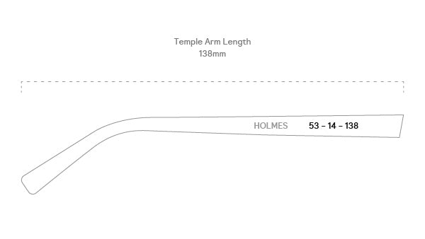 measurement::arm length Holmes Eyeglasses pilot metal