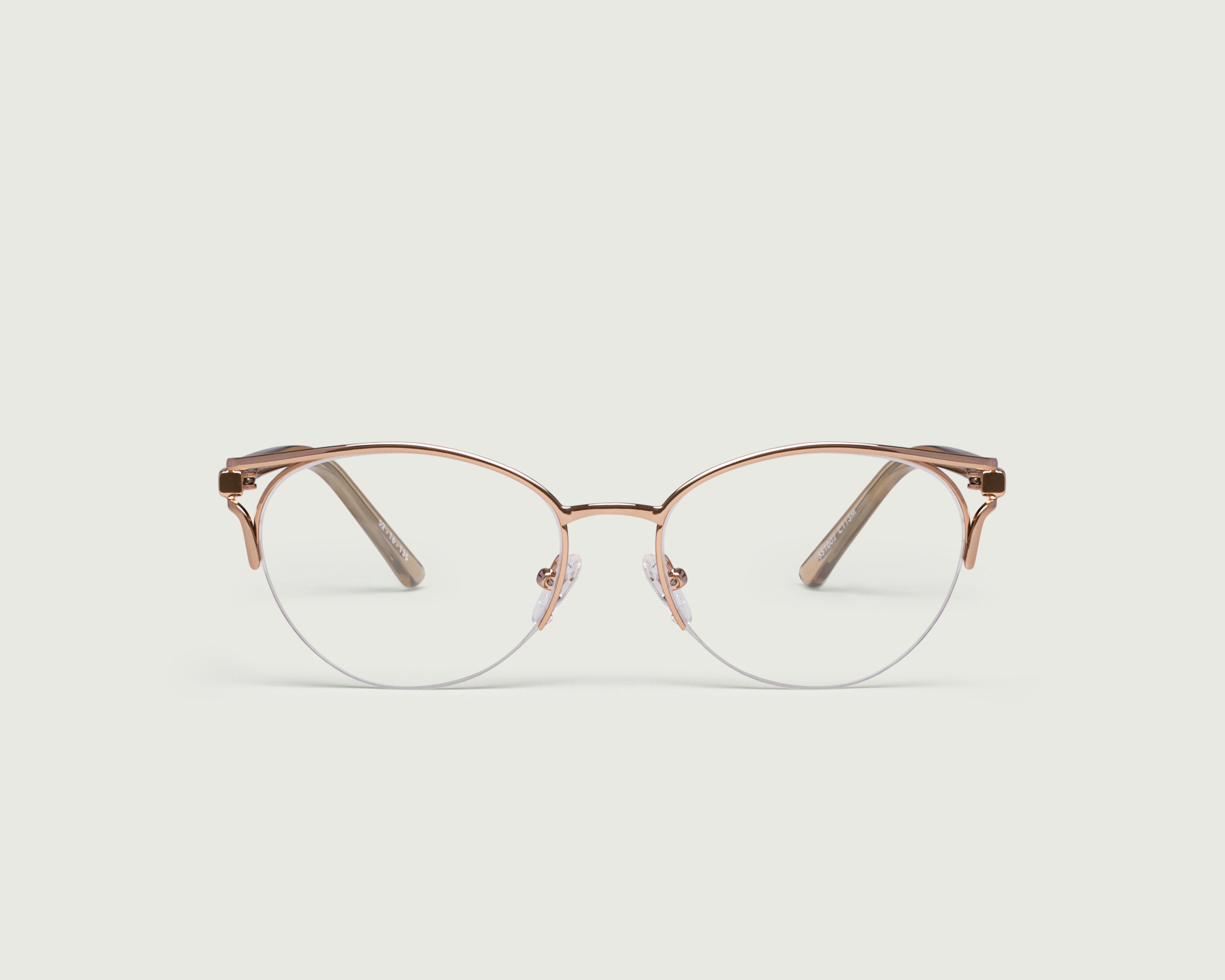 Gold::Cam Eyeglasses cat eye gold metal front