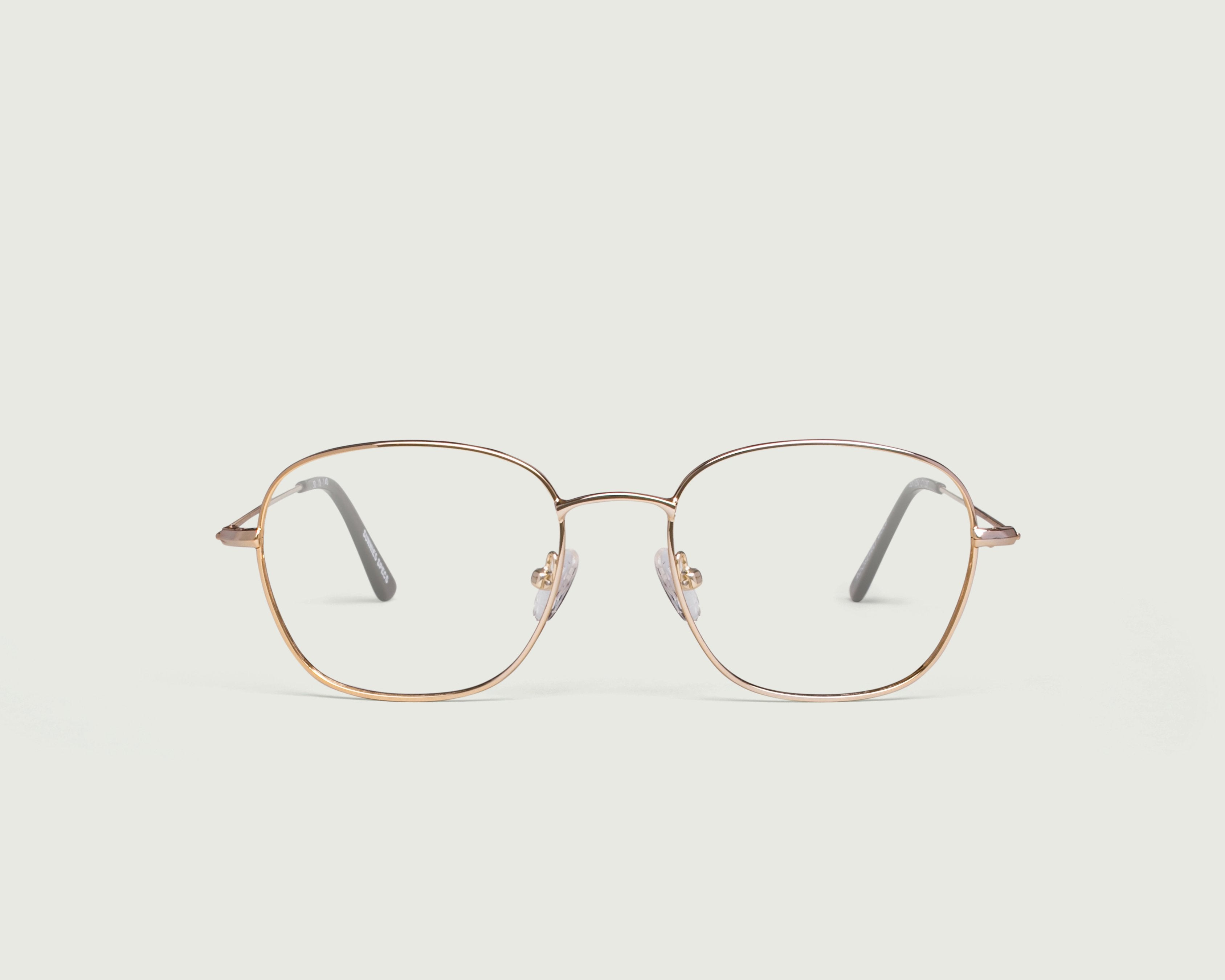 Gold::Roosevelt Eyeglasses square gold metal front