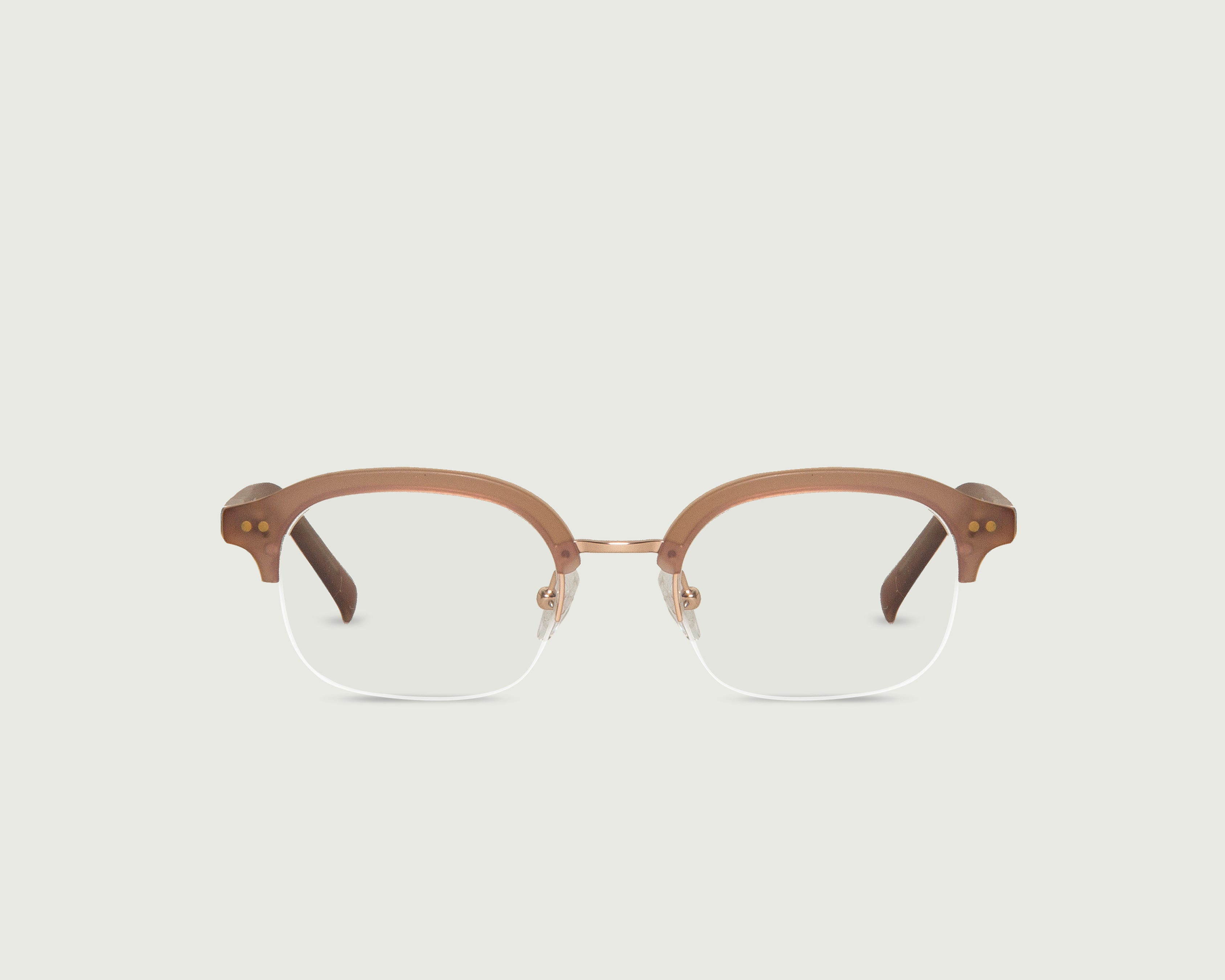 Wheat::Gregor Eyeglasses browline taupe acetate front