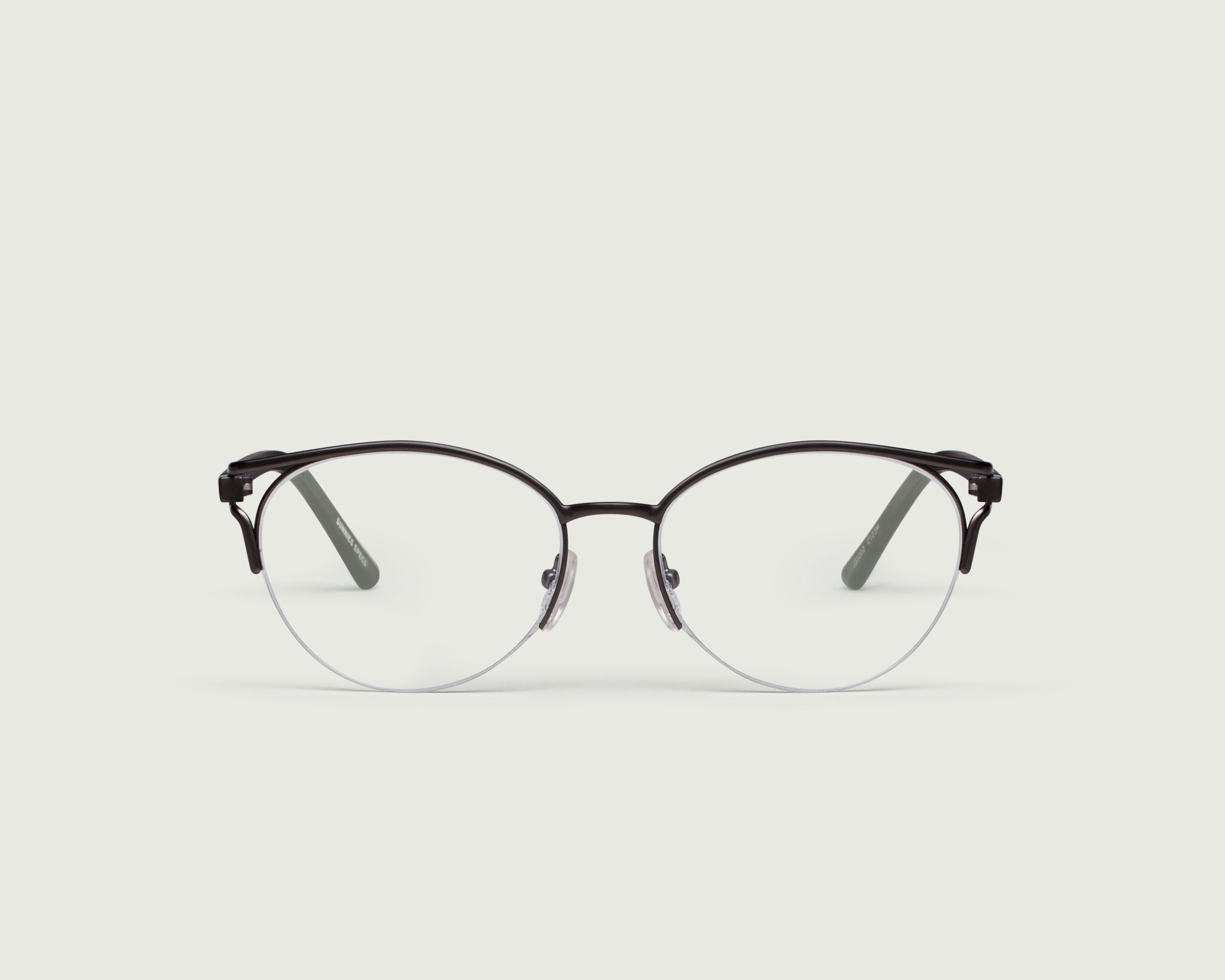 Gunmetal::Cam Eyeglasses cat eye gray metal front
