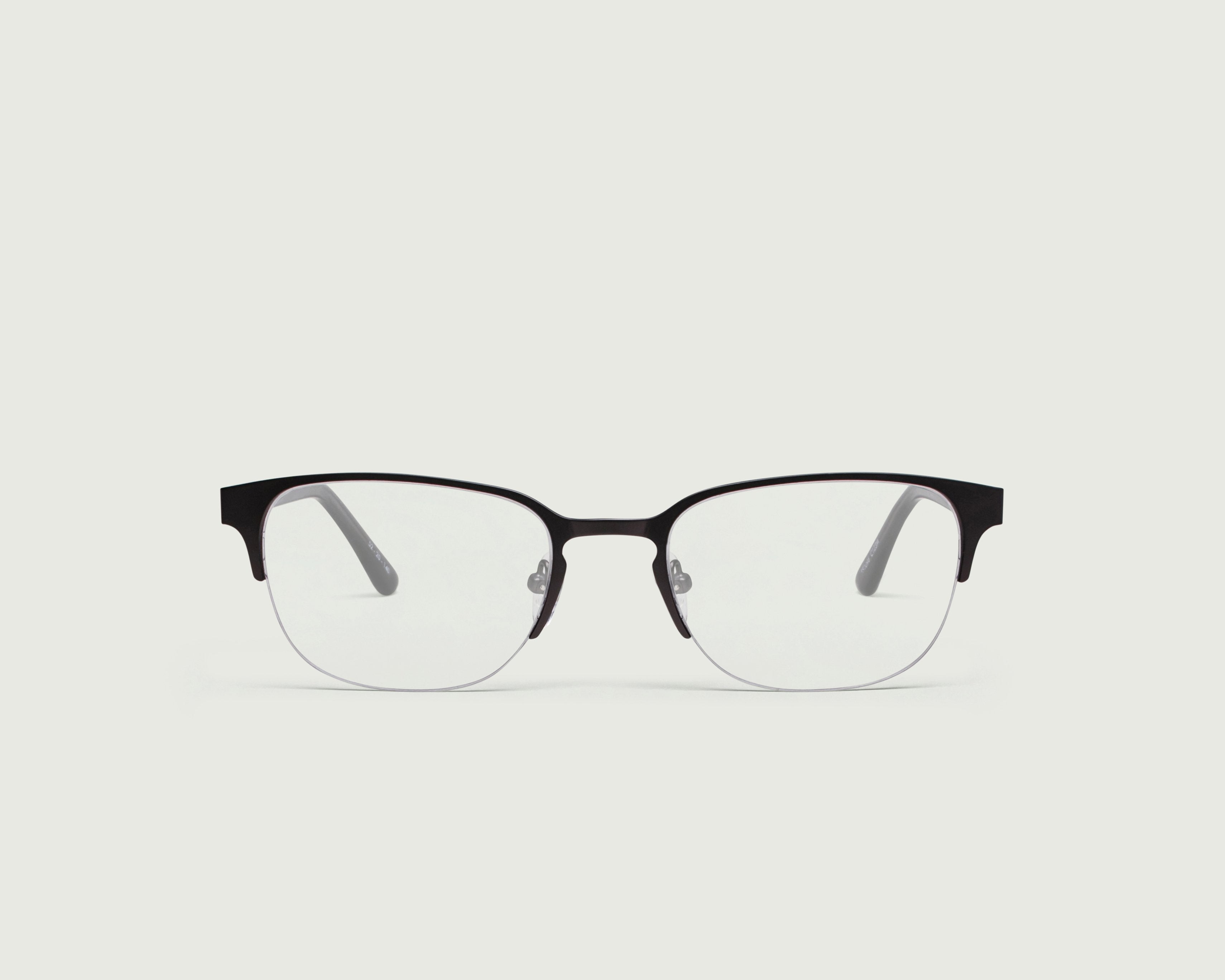 Gunmetal::Alber Eyeglasses browline gray metal front
