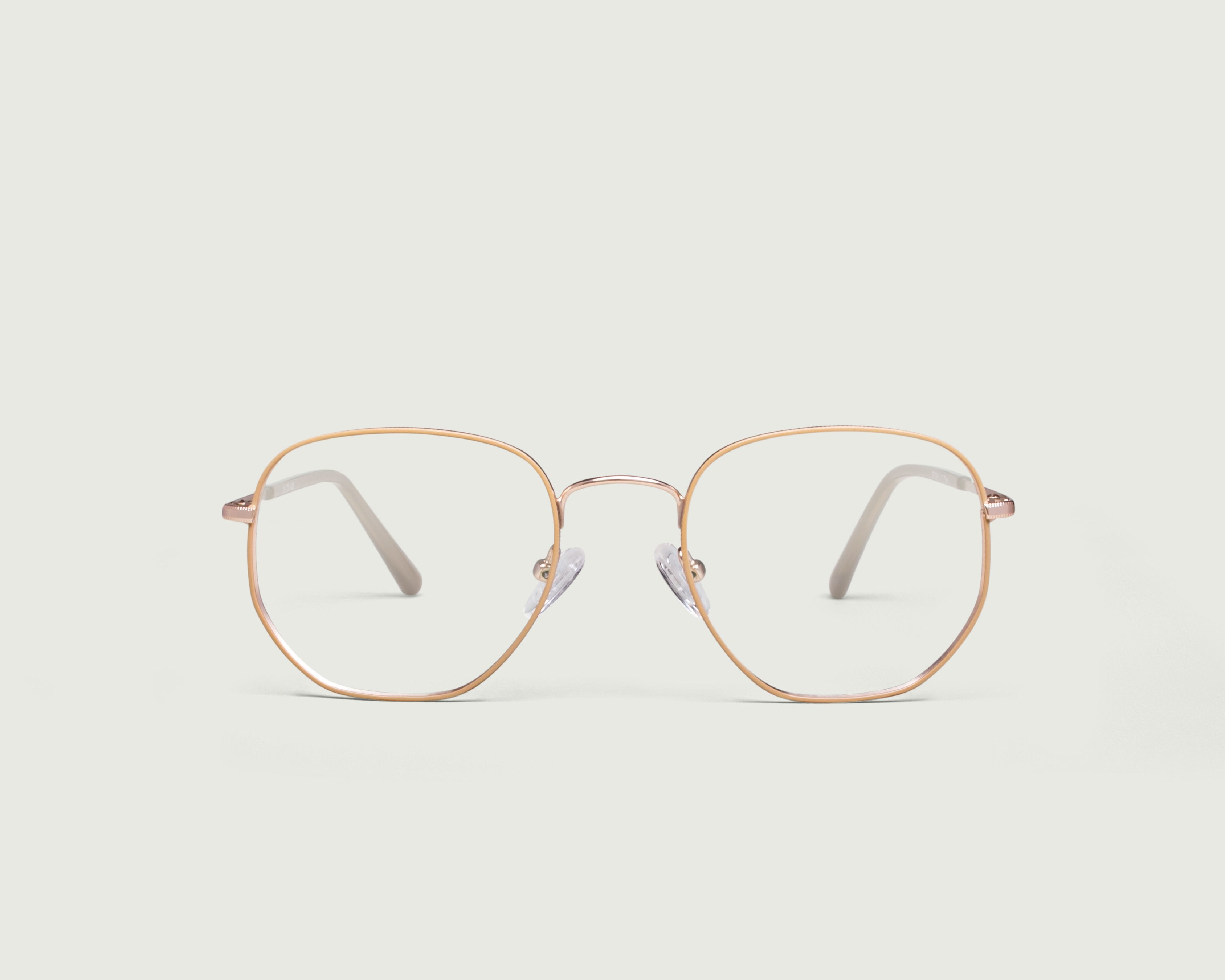 Husk::Marcel Eyeglasses square nude metal front