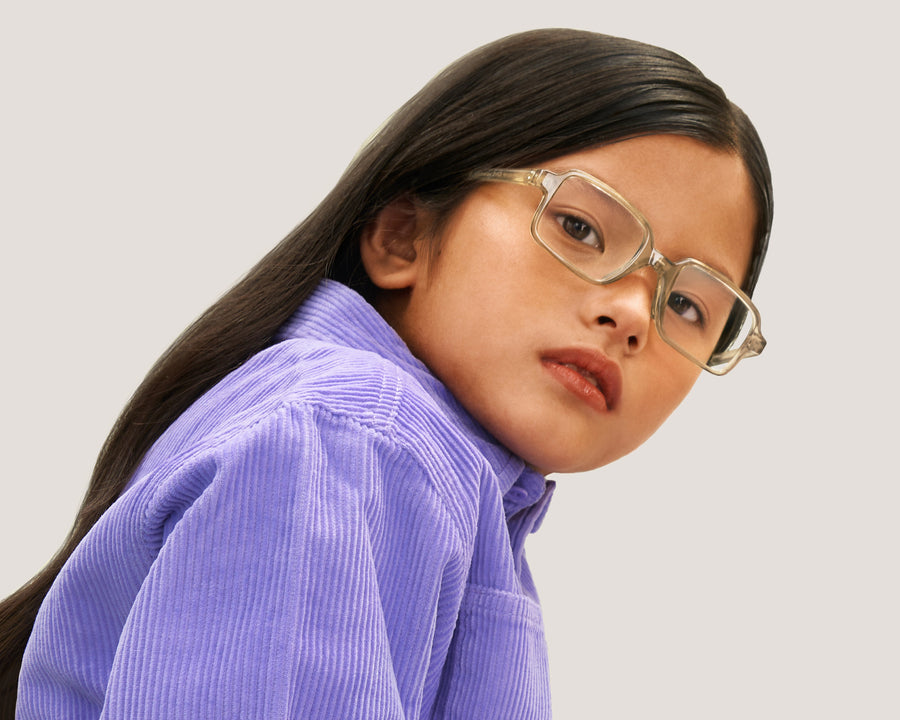women Idris Kids Anti-Radiation Glasses square yellow recycled polyester
