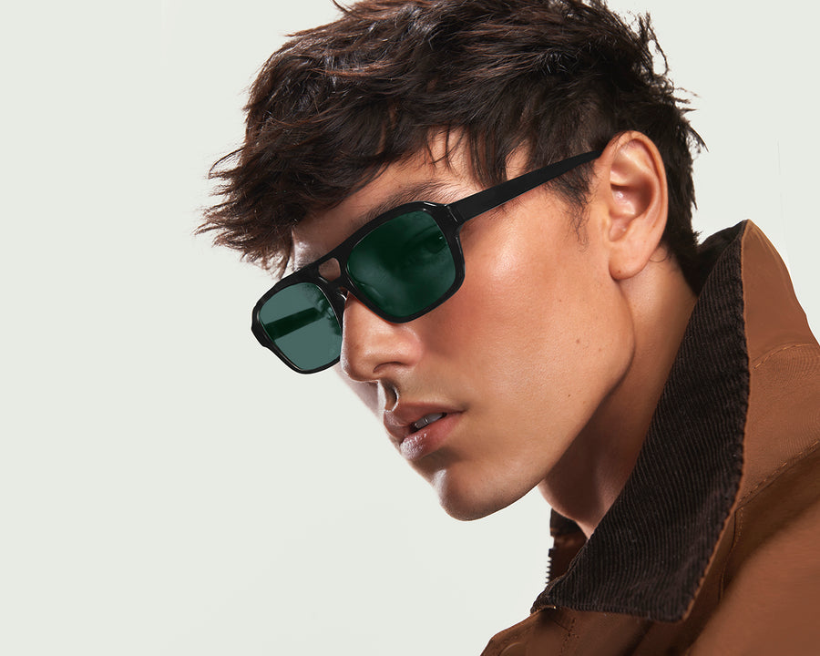 men Bern Sunglasses pilot green recycled polyester