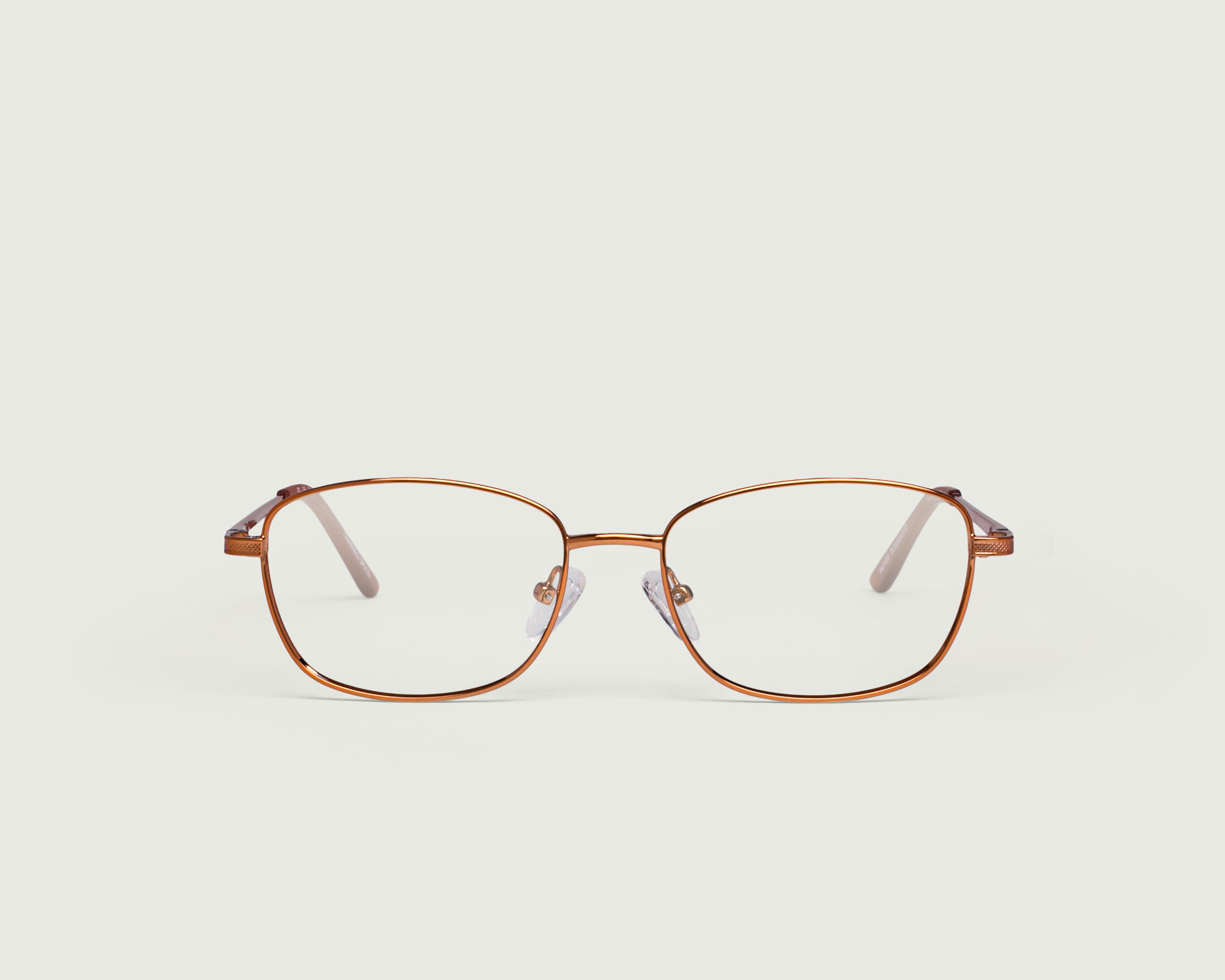 Rose Gold::Meyer Eyeglasses rectangle pink metal front