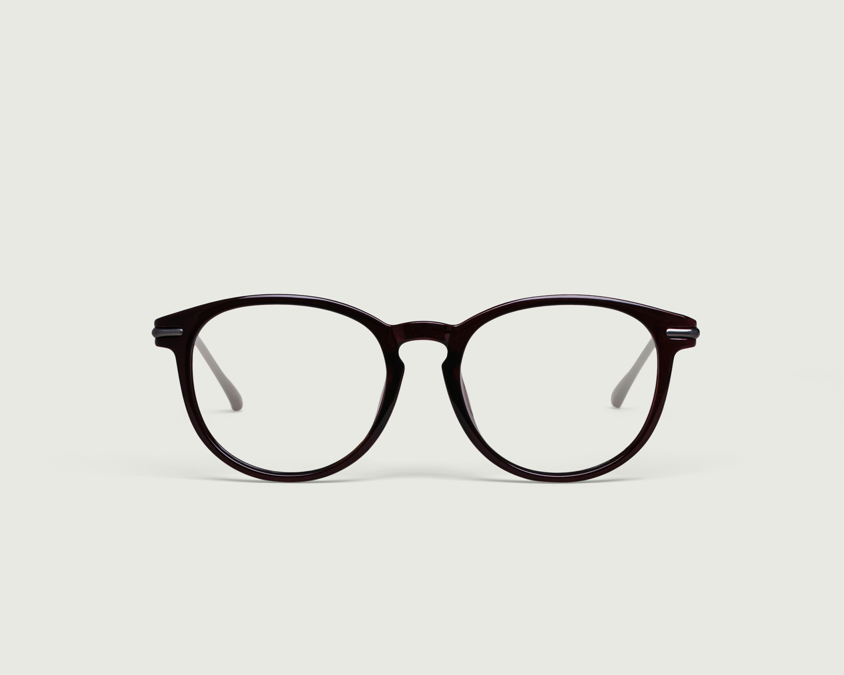 Mahogany::Morgan Eyeglasses round red plastic front