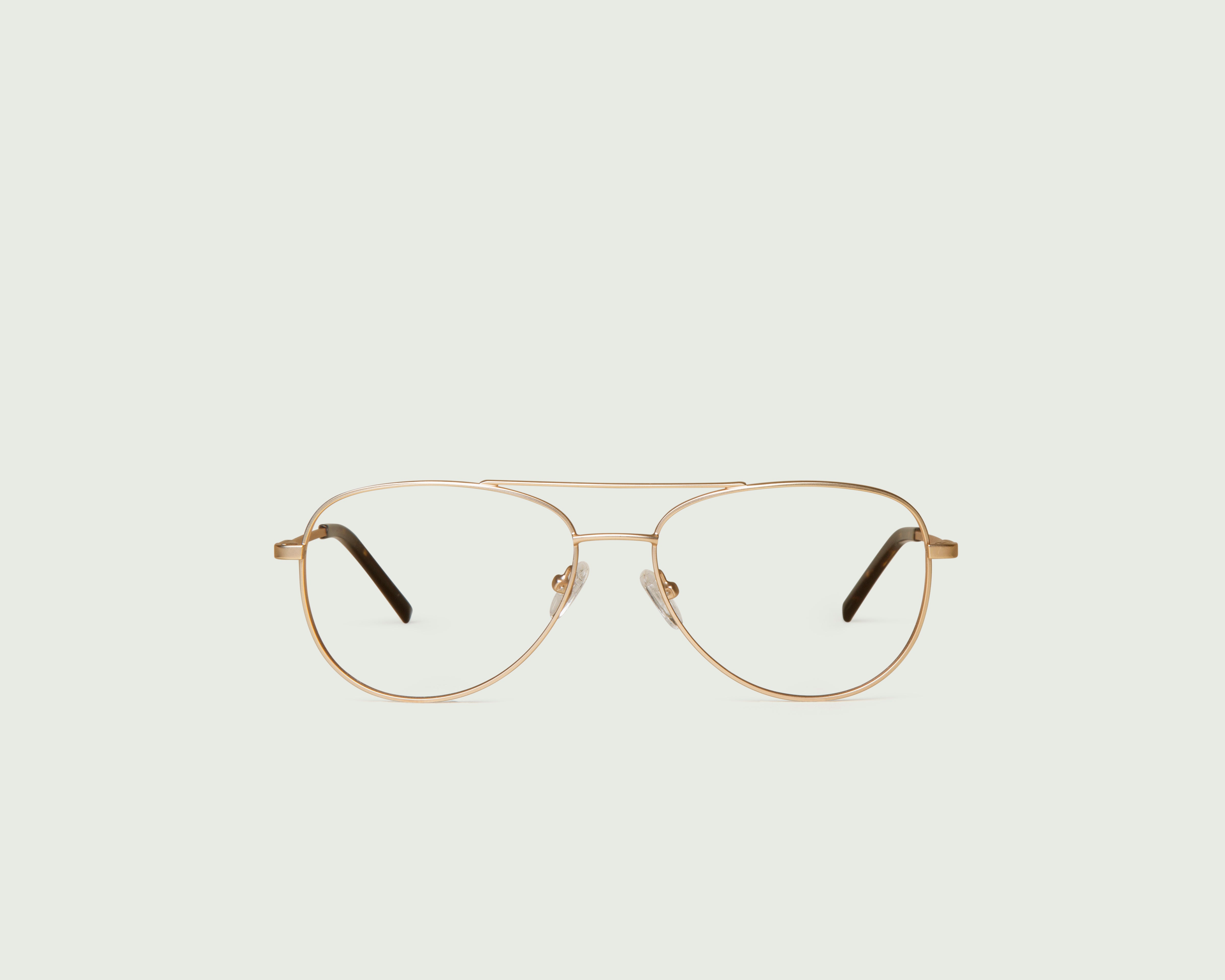 Matte Gold::Dev Anti-Radiation Glasses pilot gold recycled polyester front
