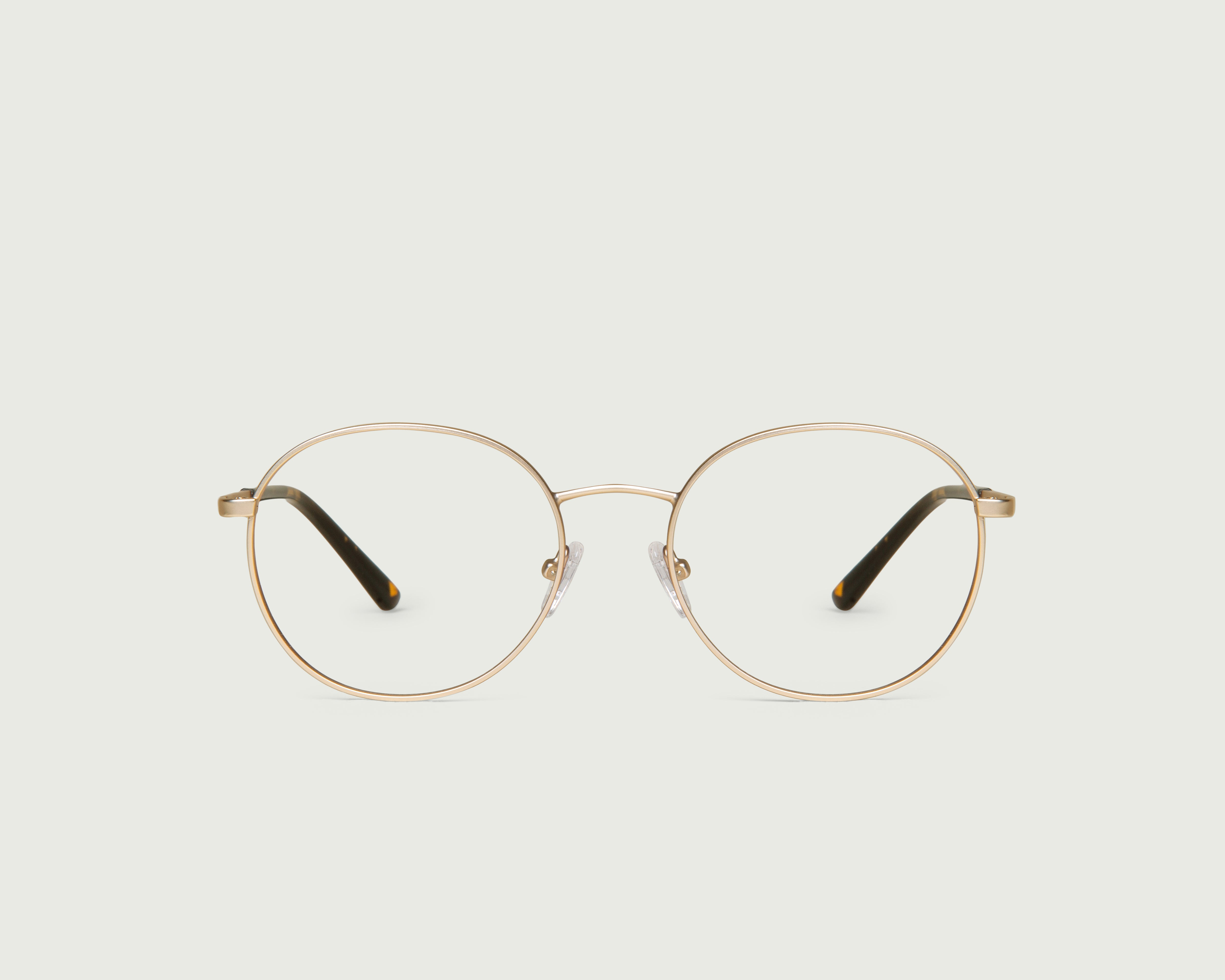 Matte Gold::Quill Anti-Radiation Glasses pilot gold recycled polyester front